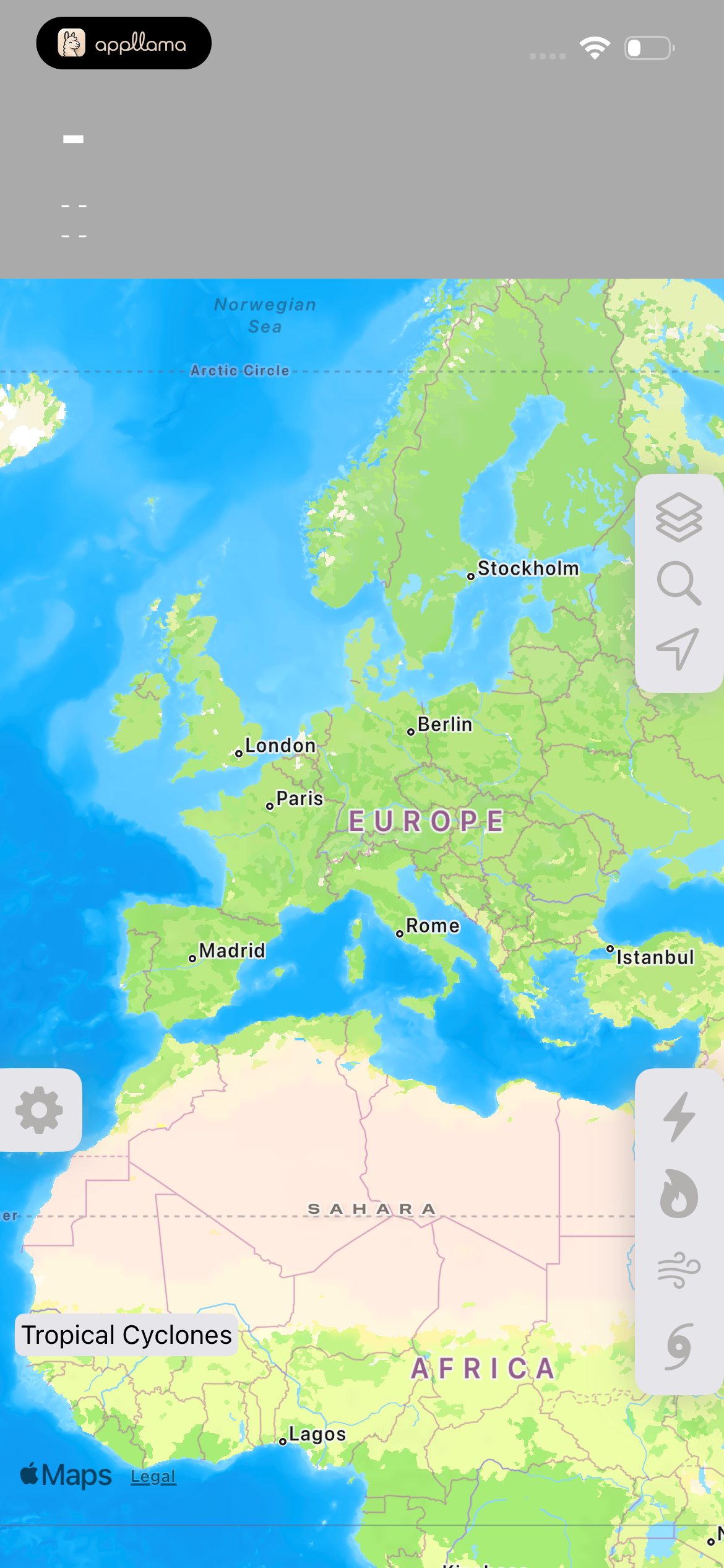 Tropical Cyclones Map
