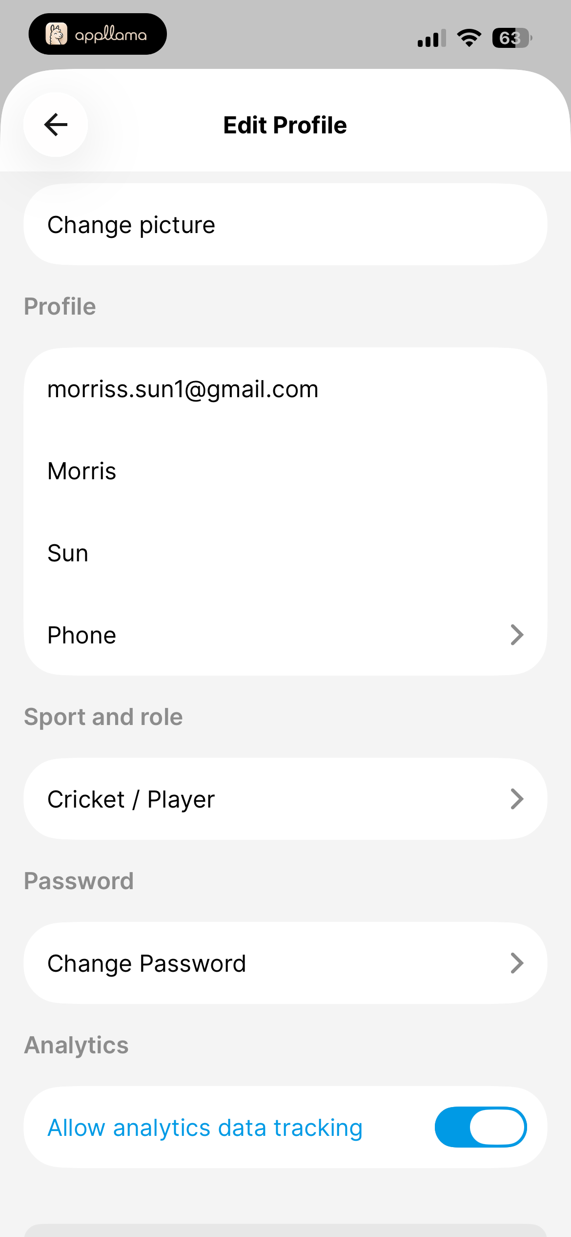 Edit Profile