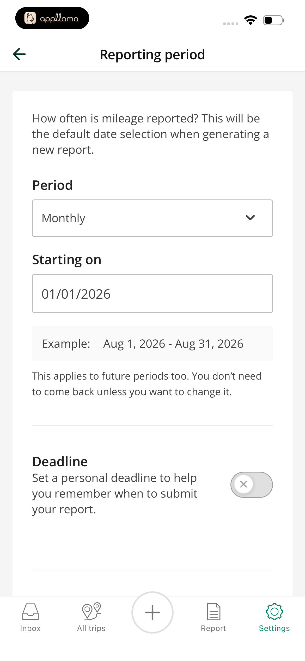 Reporting Period