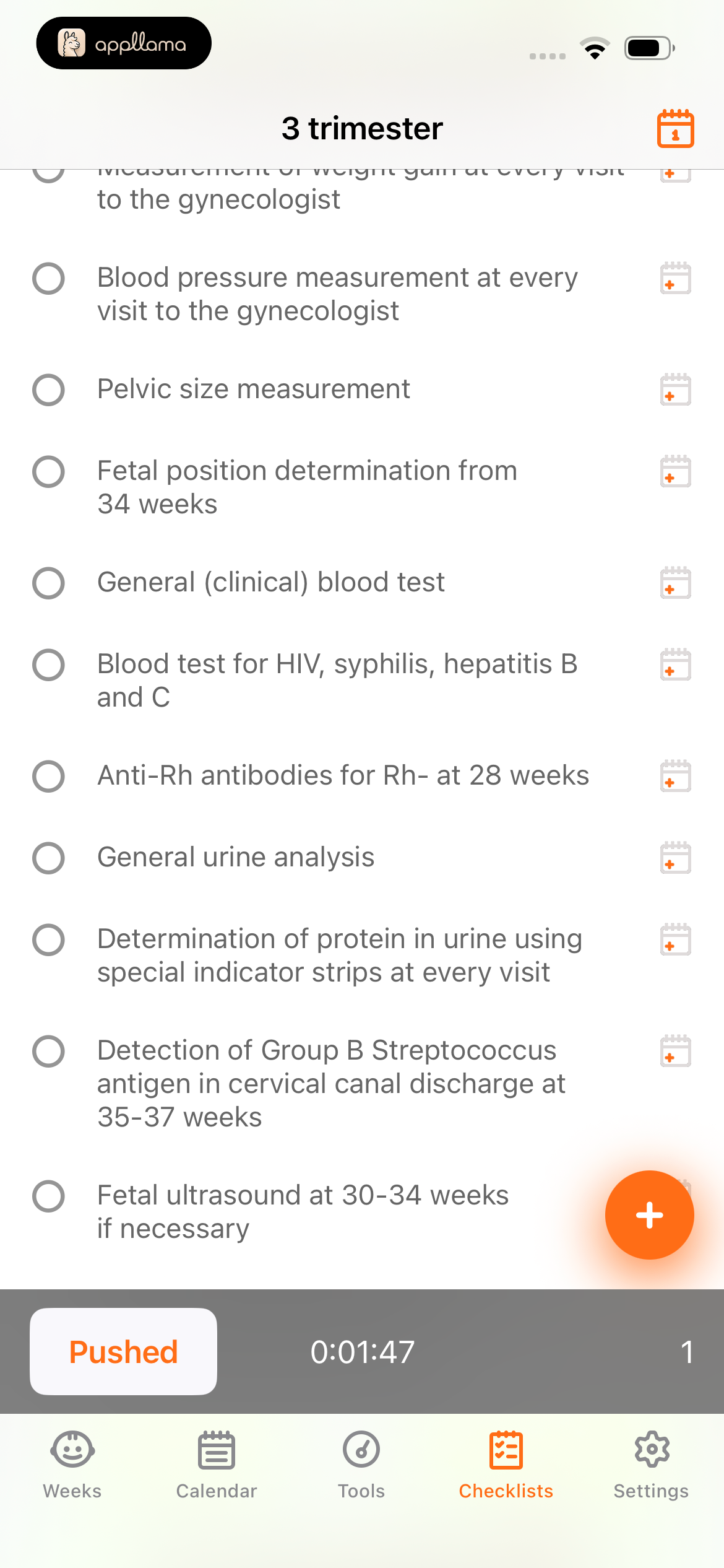Third Trimester List