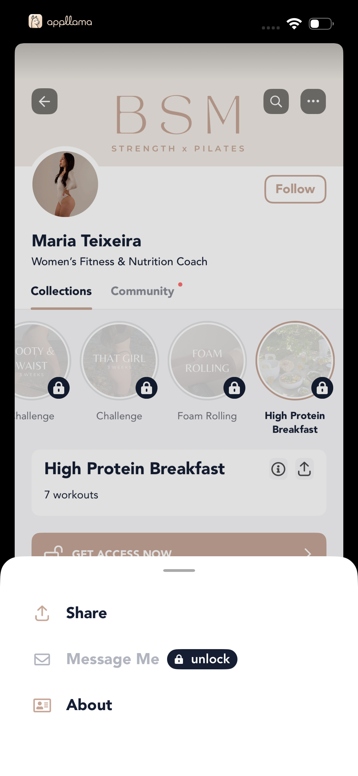 Profile Share Sheet