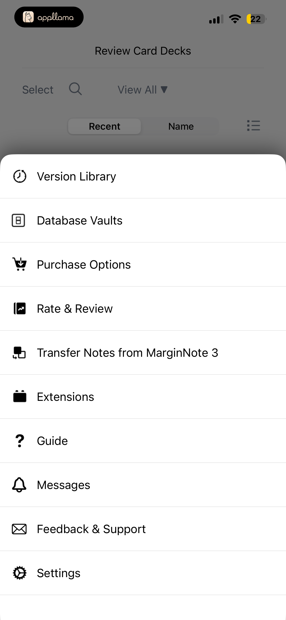 App Menu
