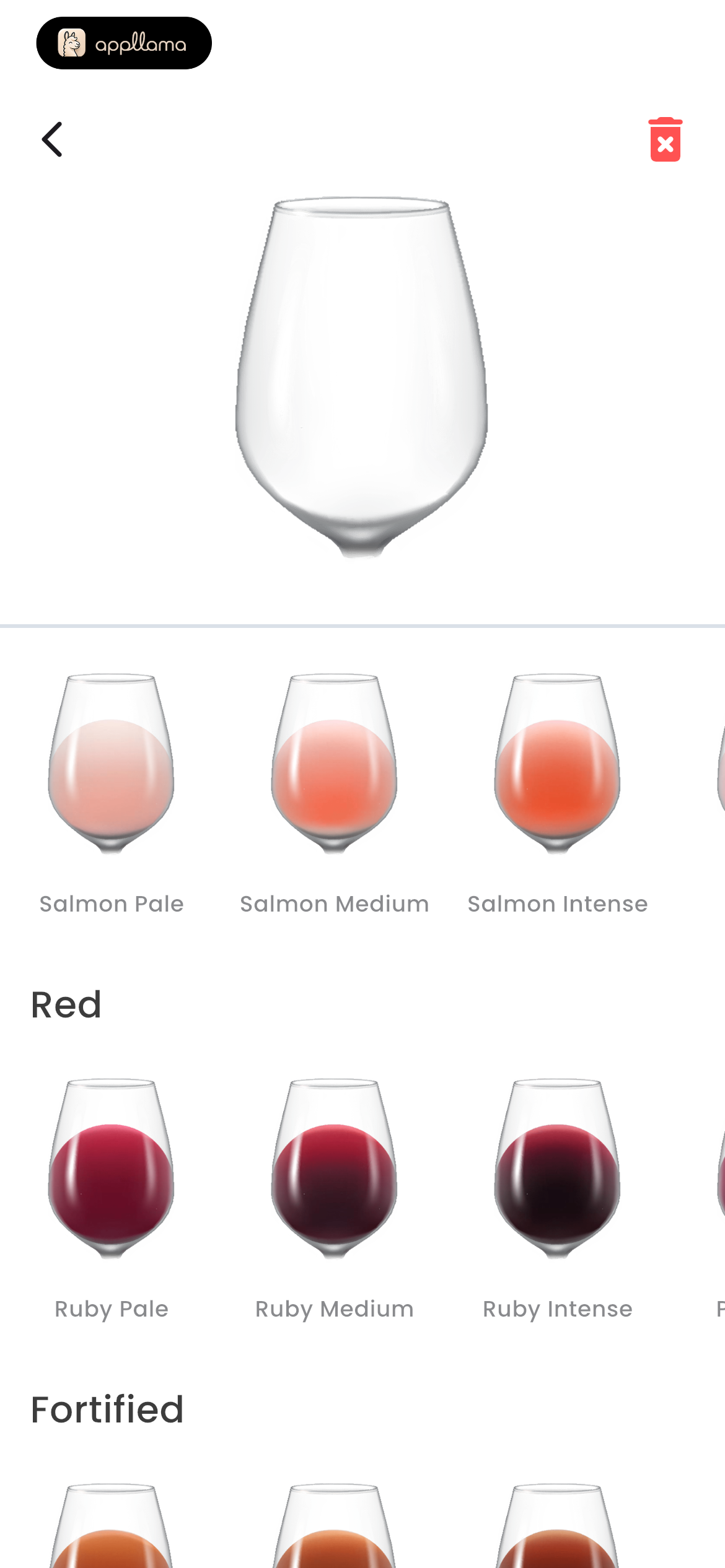 Wine Color Selection