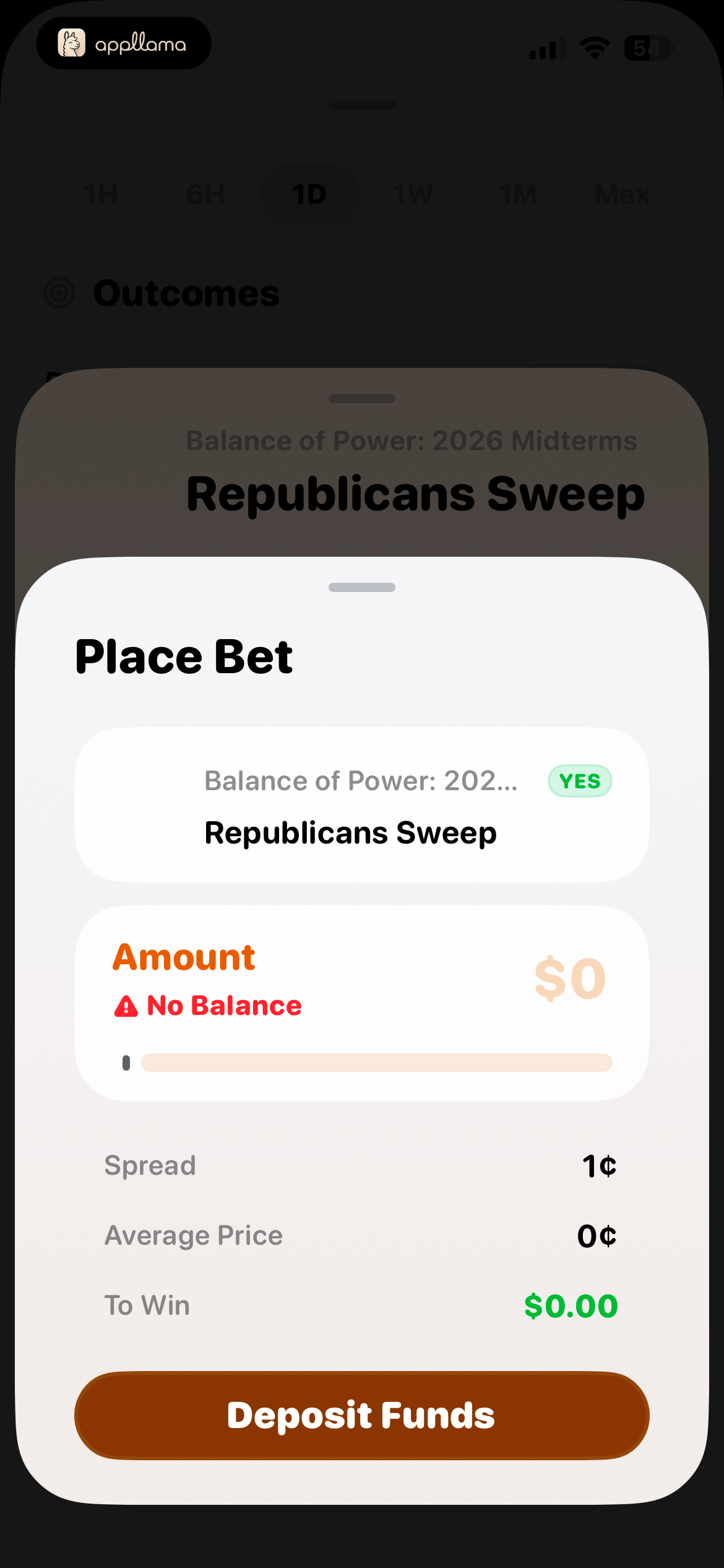 Political Yes Bet Modal