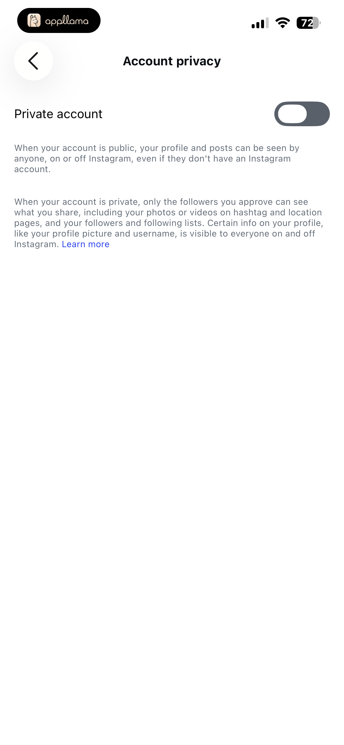 Account Privacy