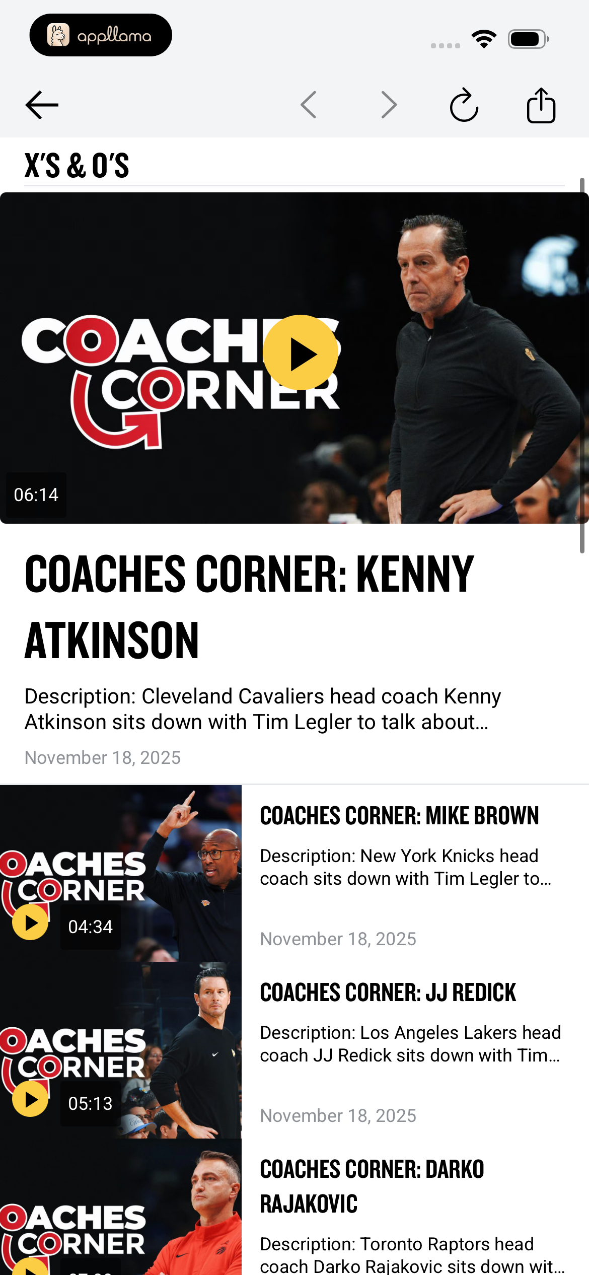 Coaches Corner Detail