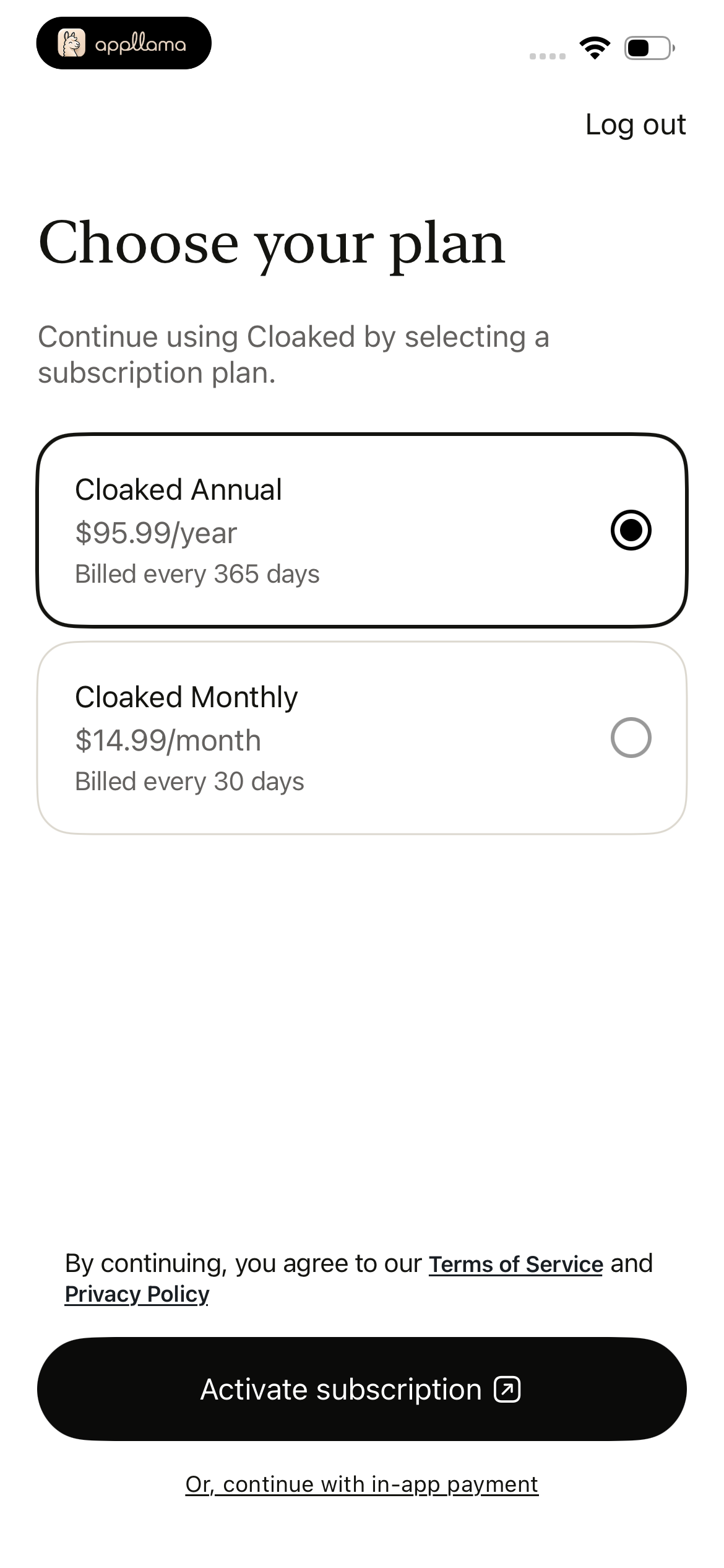 Subscription Plan