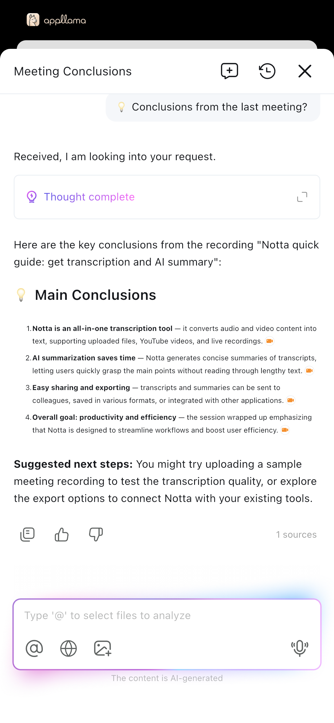 Notta Brain Answer