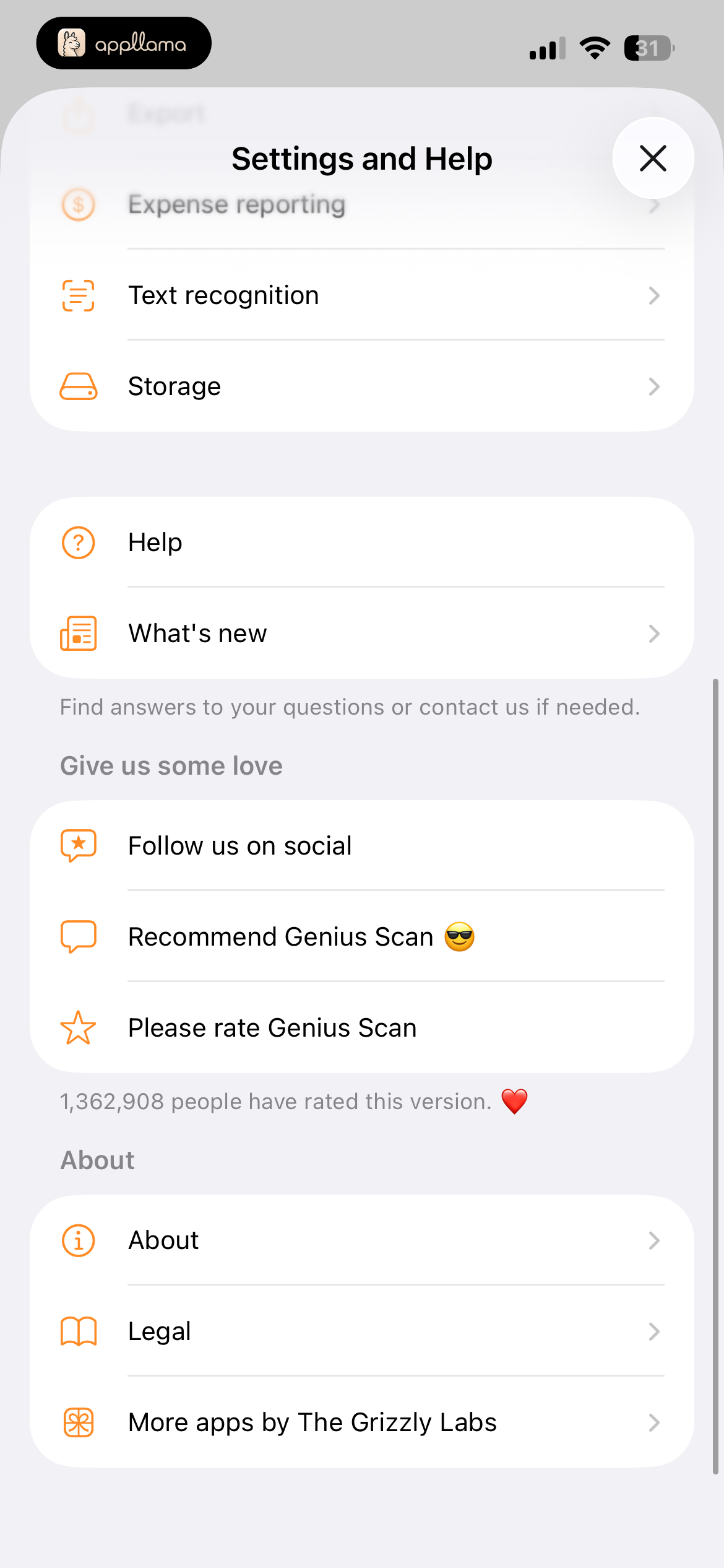 Settings and Help