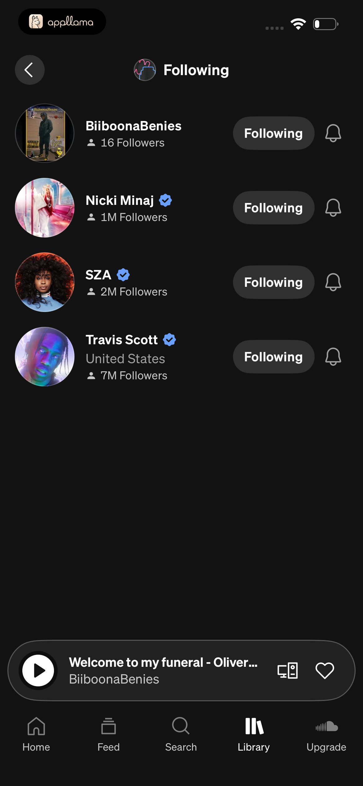 Following Artists