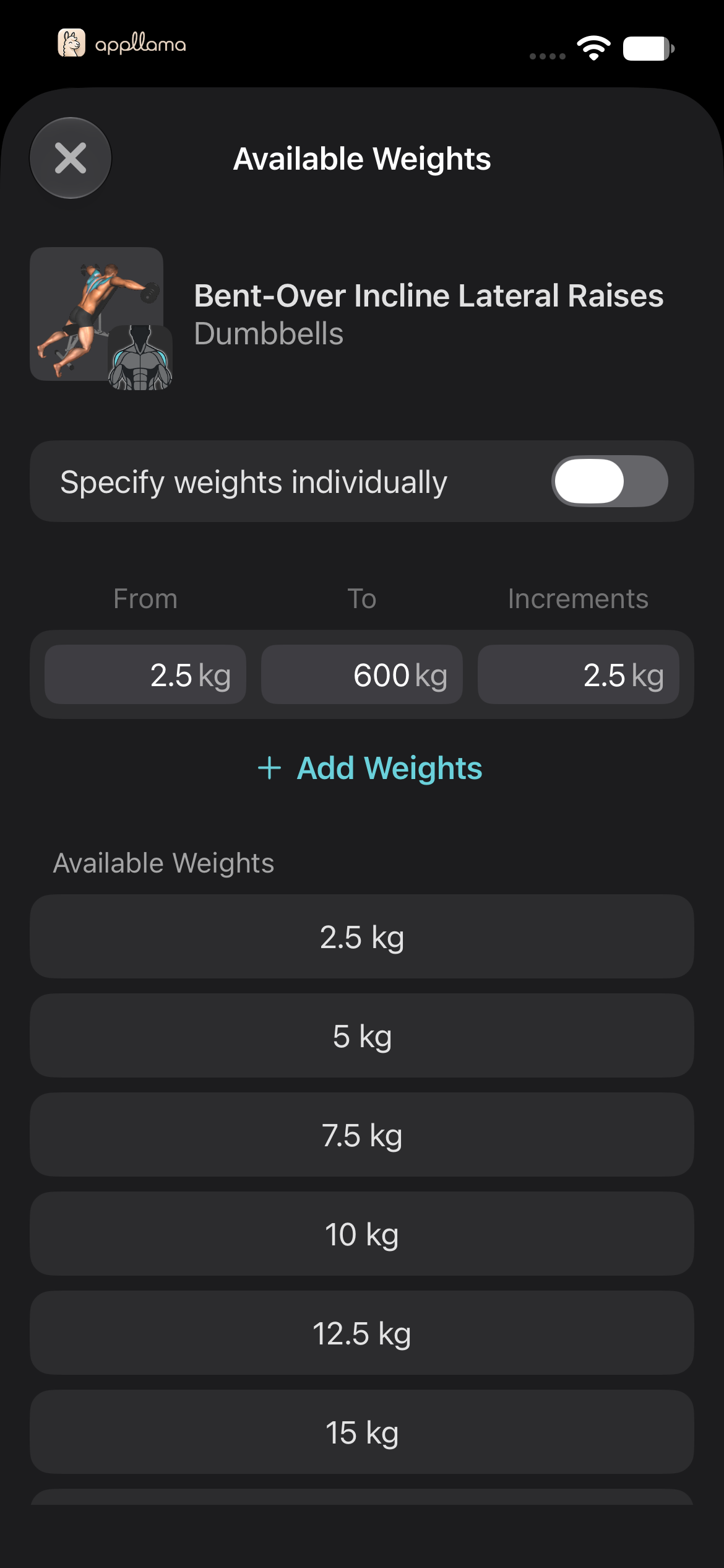 Available Weights