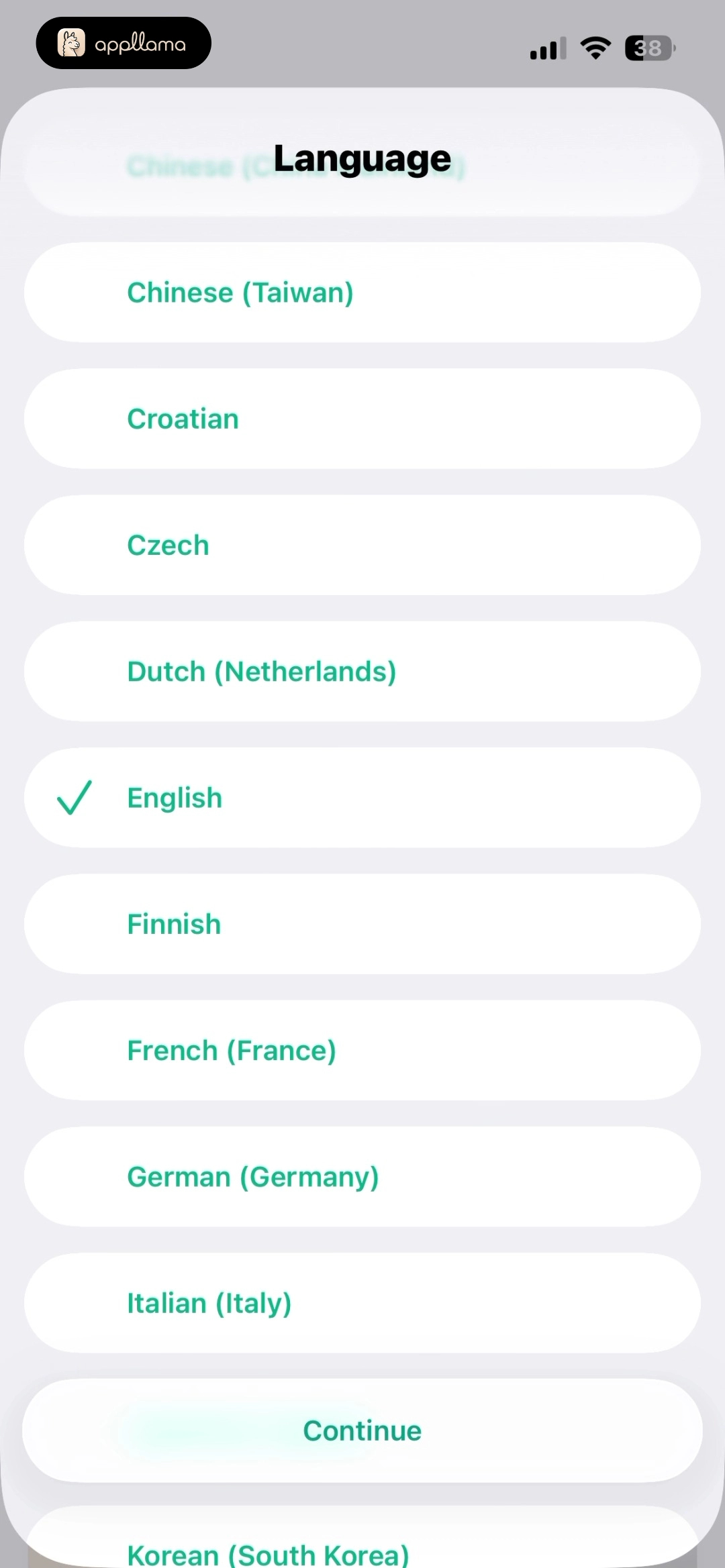 Language Selection
