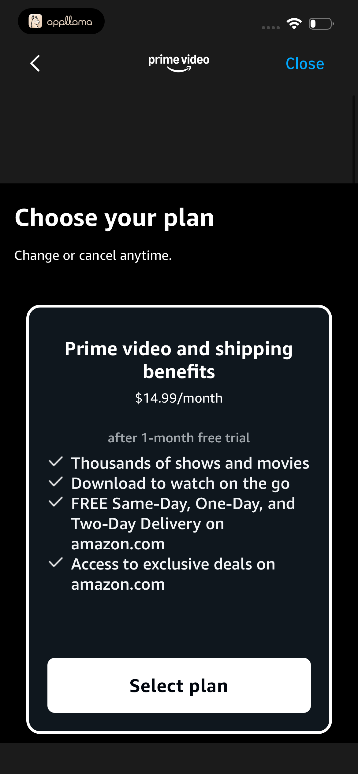 Prime Membership Plan