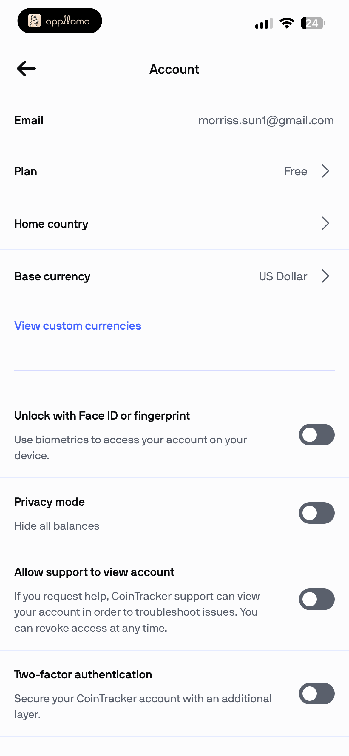 Account Settings