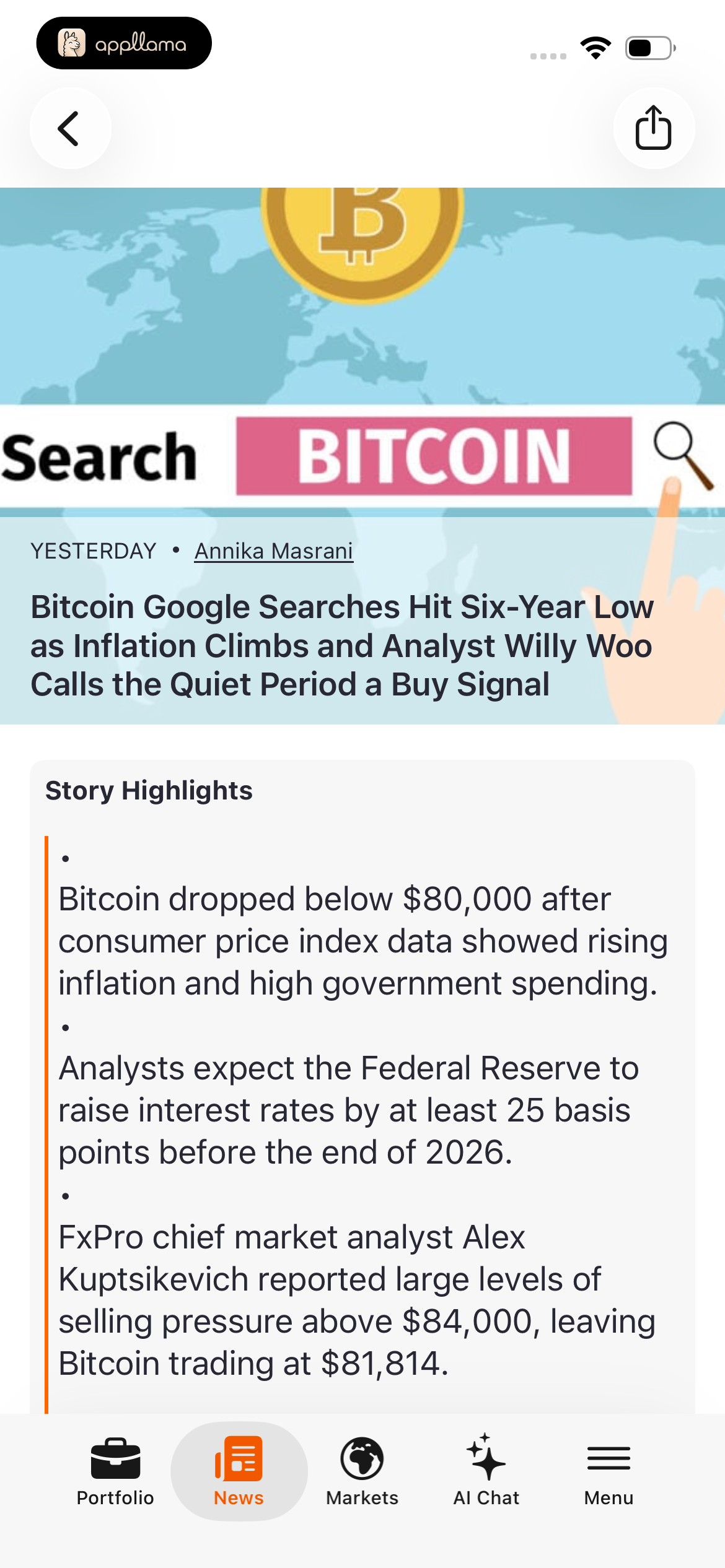 Bitcoin News Article