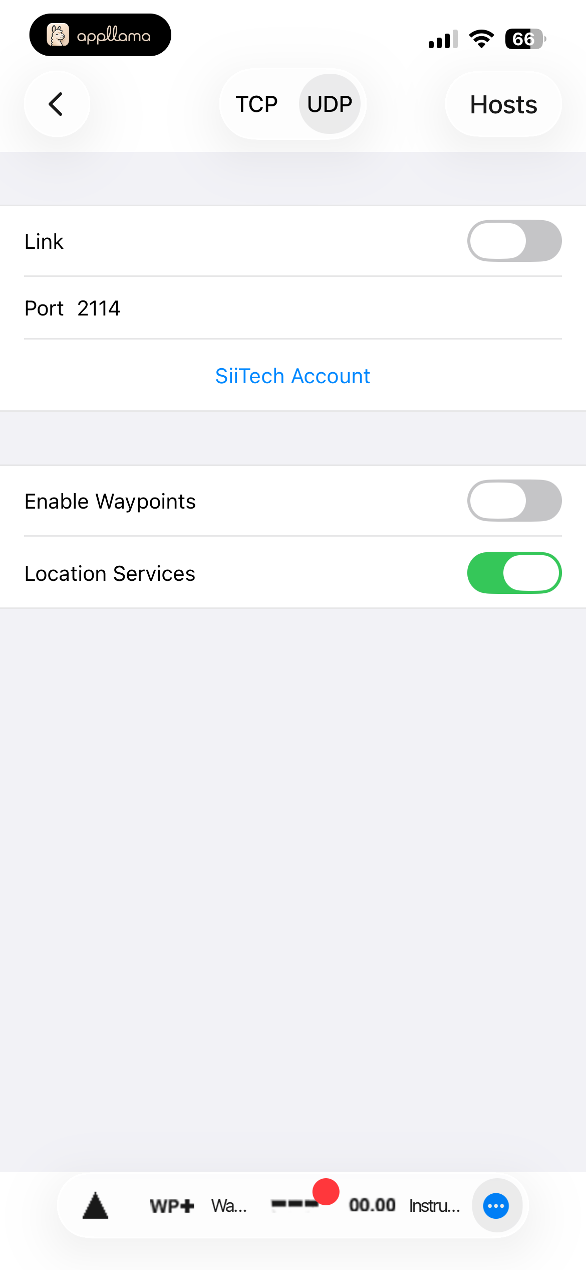 UDP Client Settings
