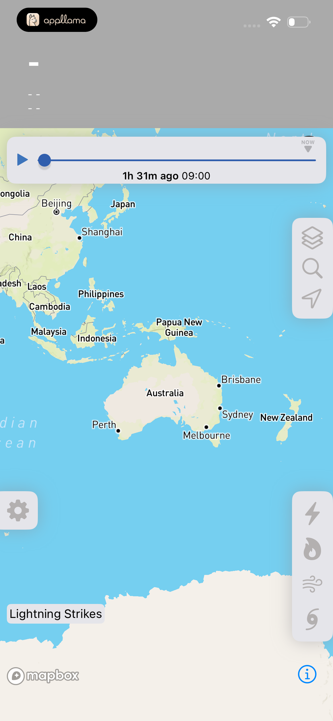 Lightning Strikes Map