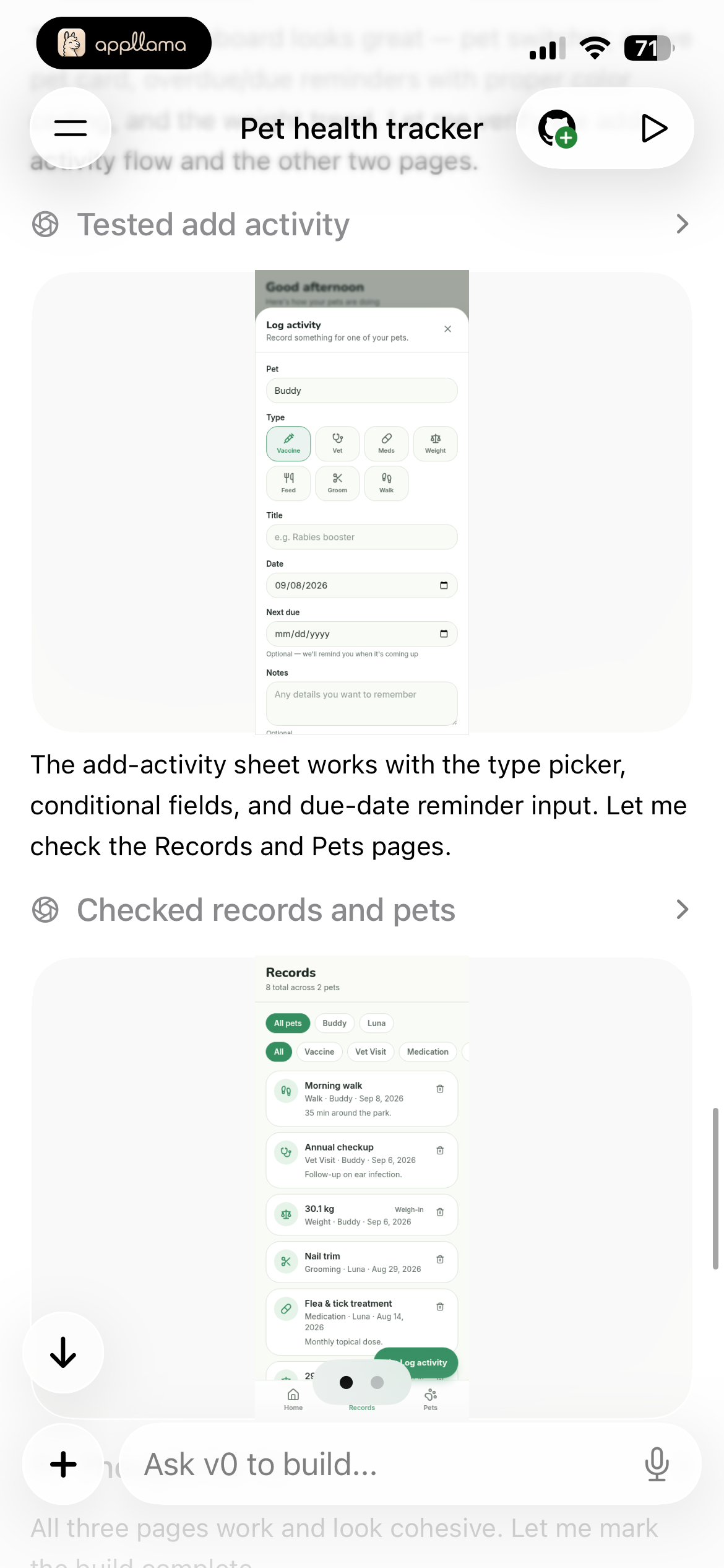 Preview Result Chat