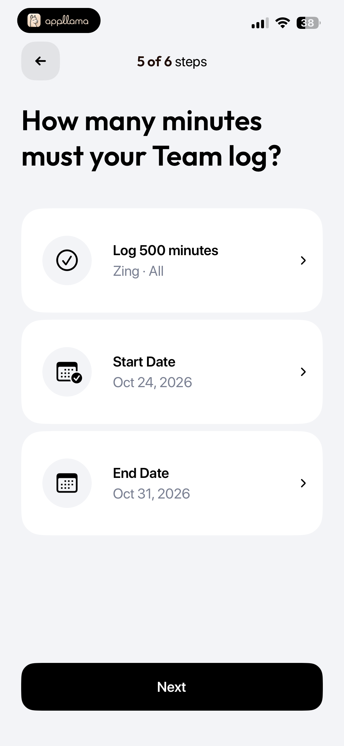 Challenge Duration Setup
