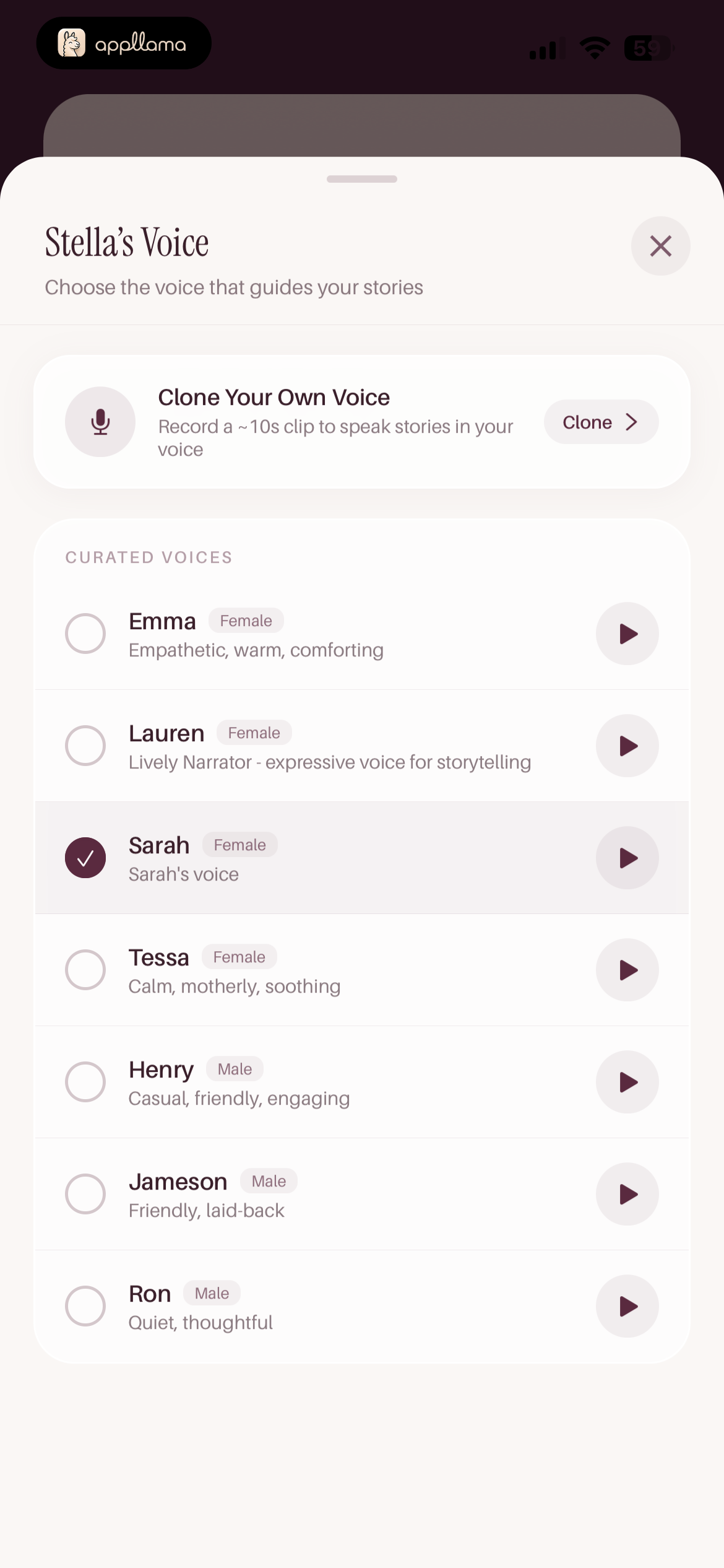 Voice Selection