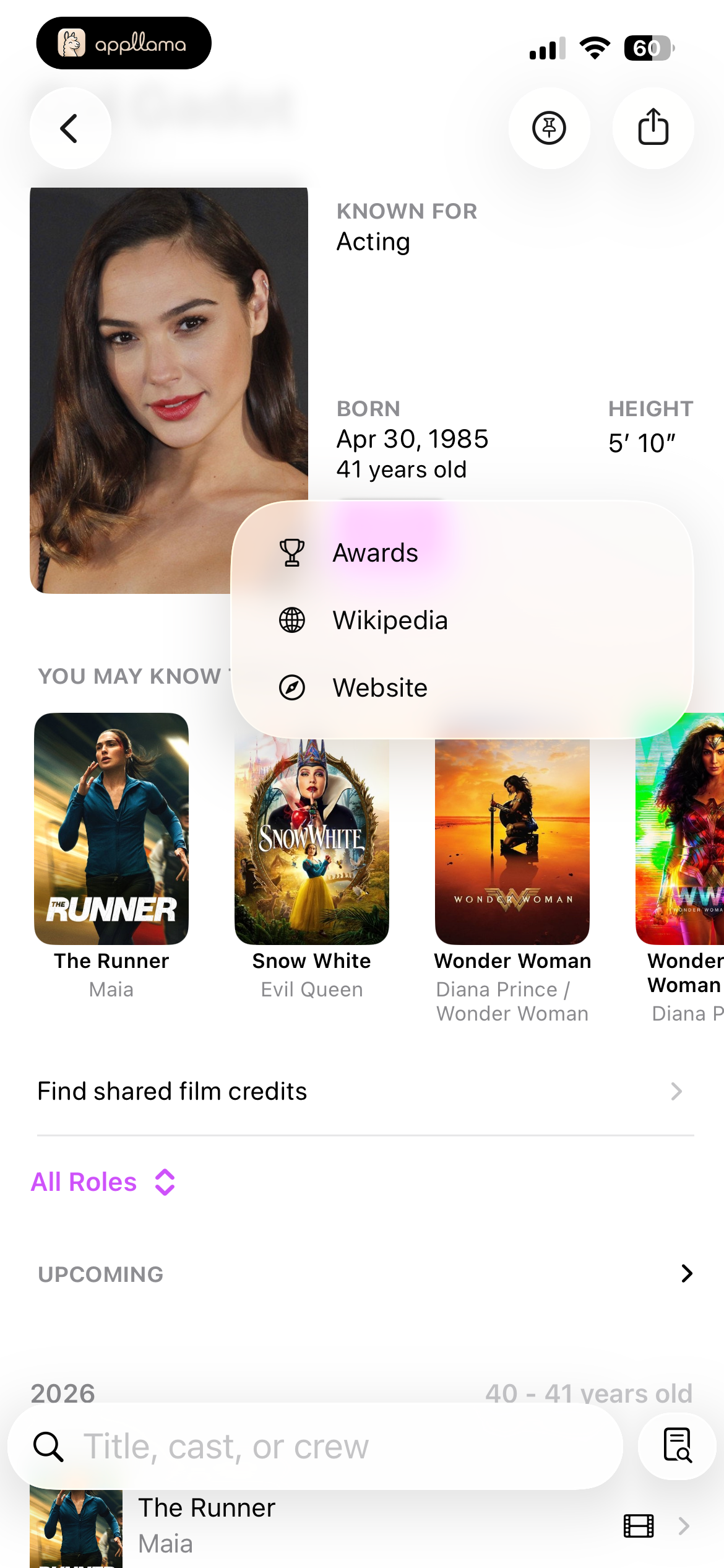Person Details Menu