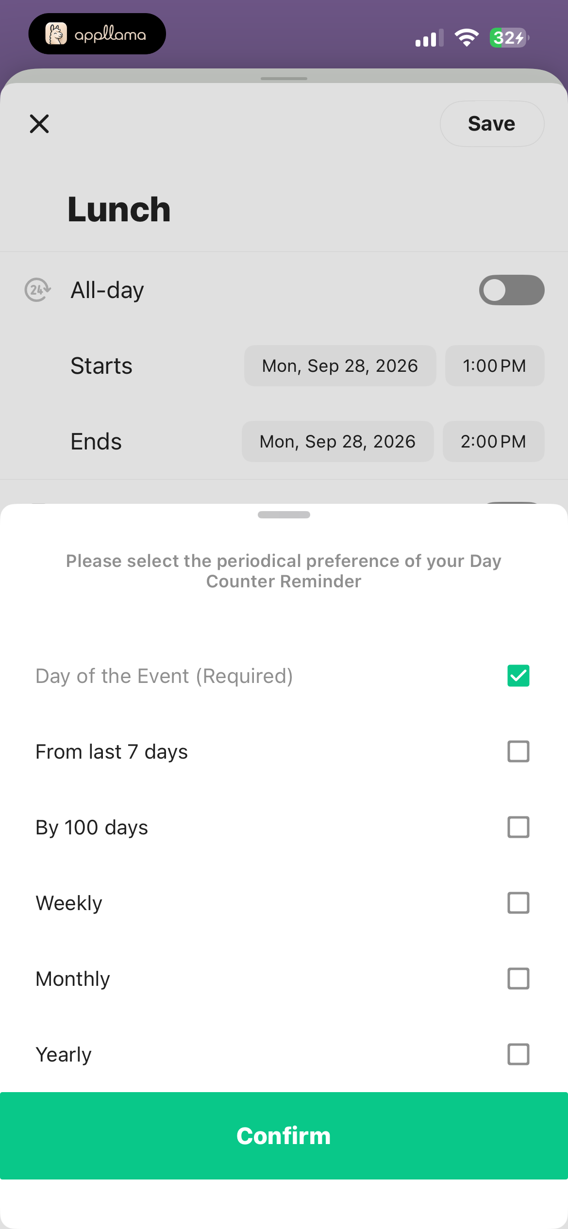 Reminder Picker