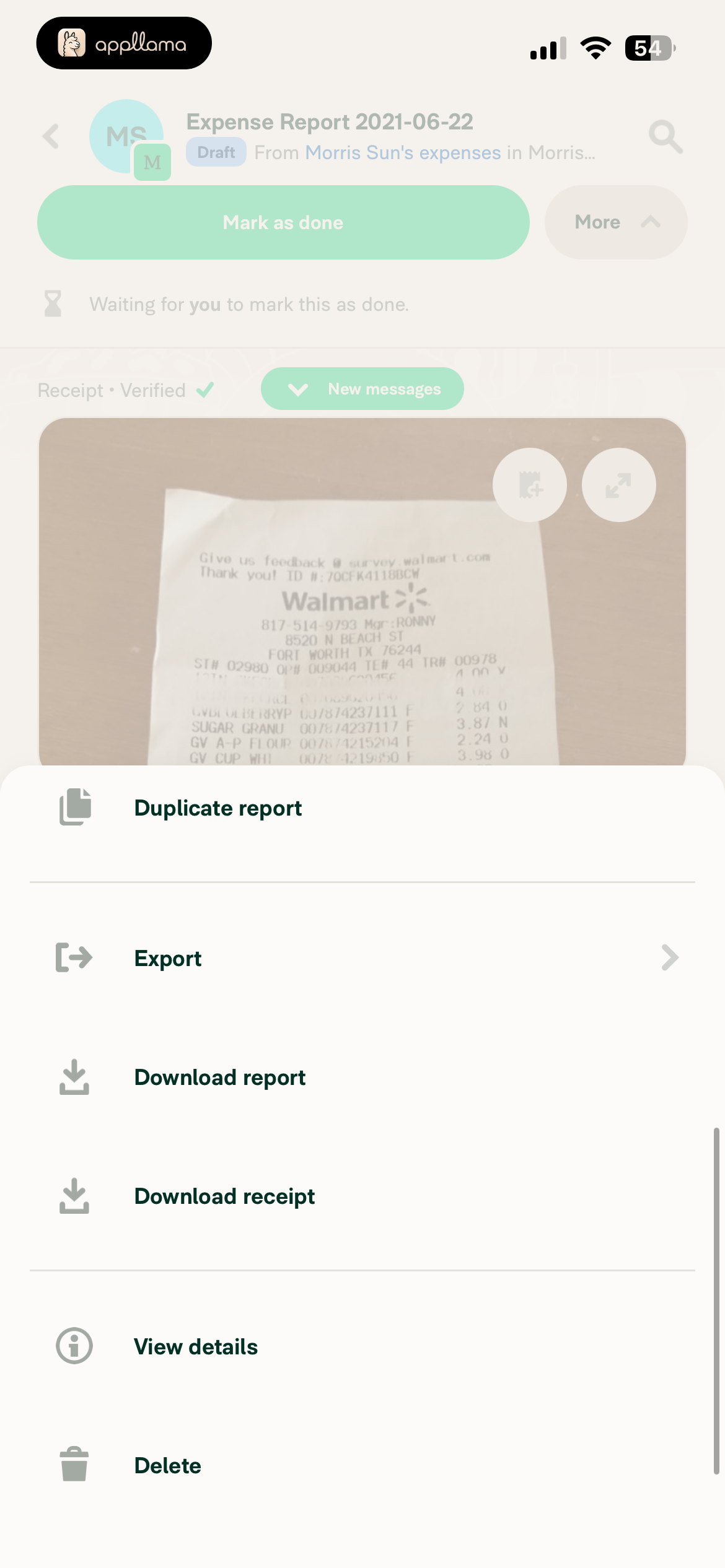 Report Actions
