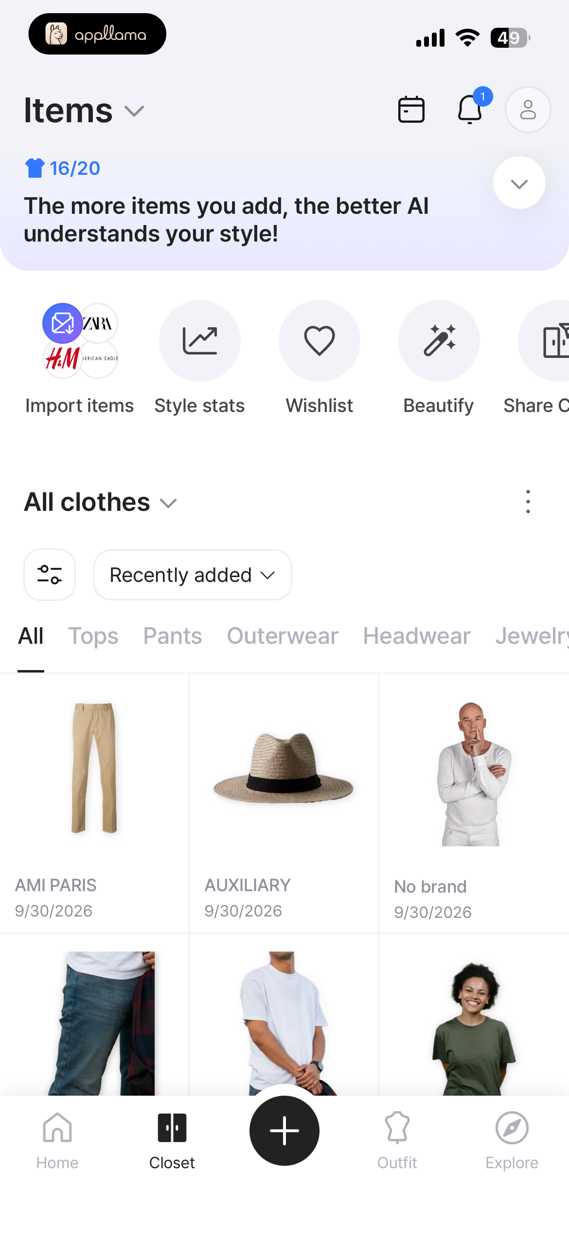 Closet Items