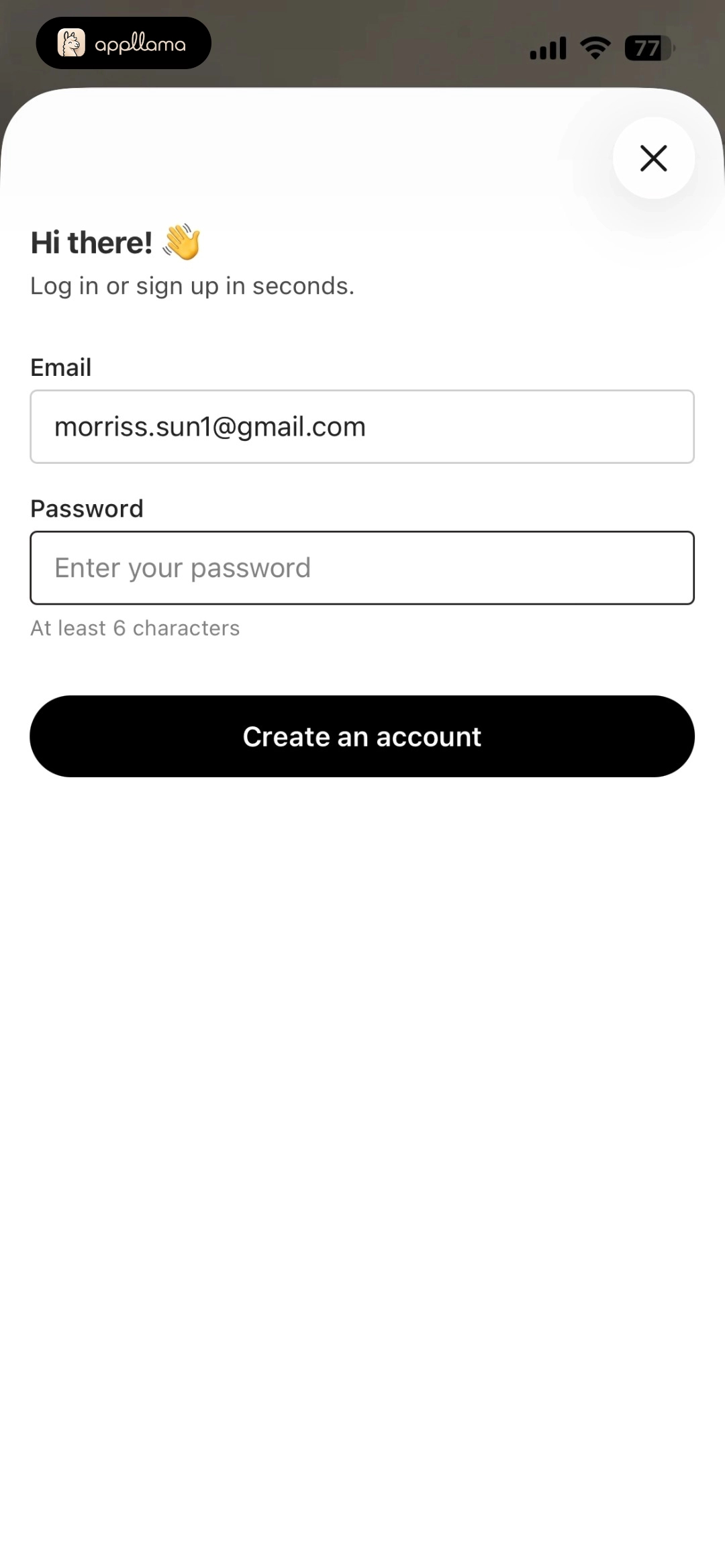 Create Account