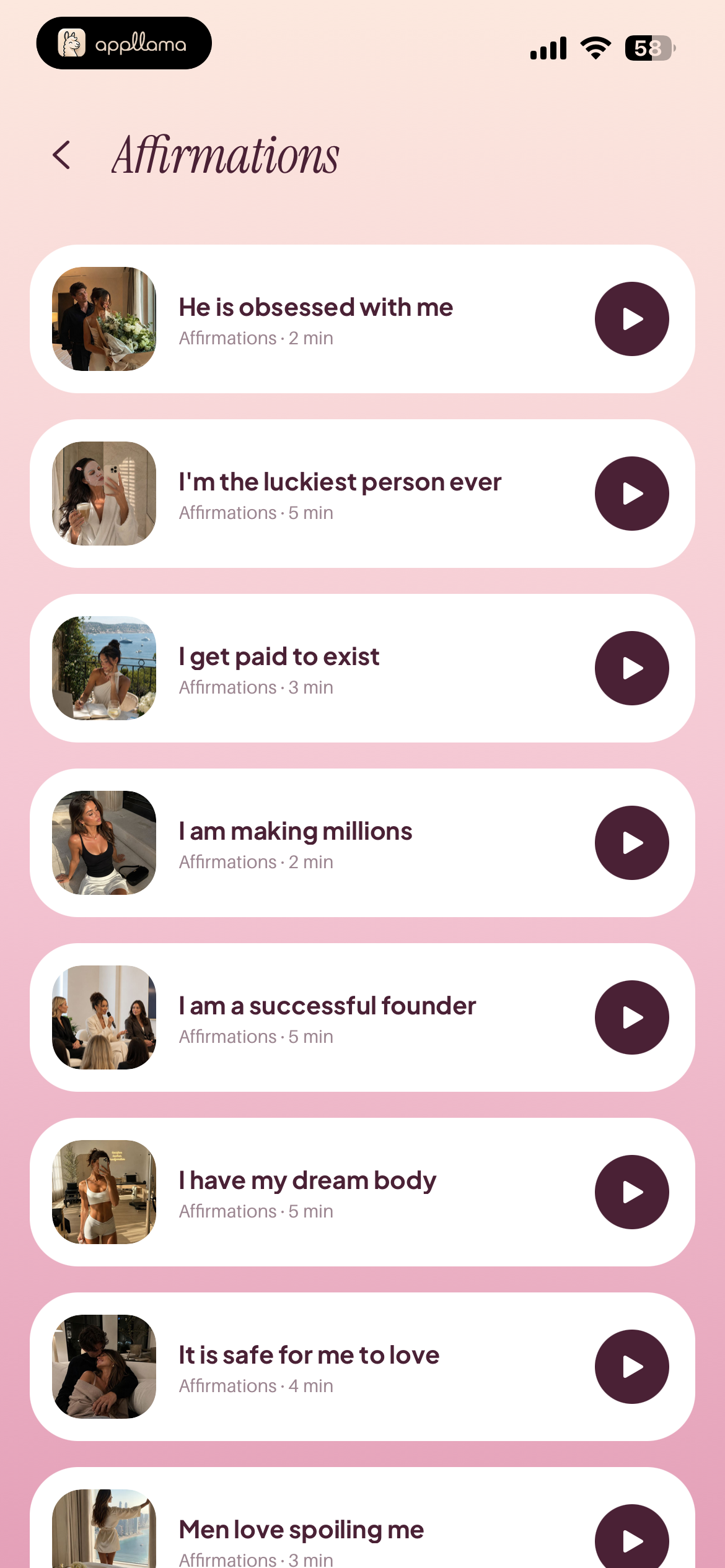 Affirmation Audio List