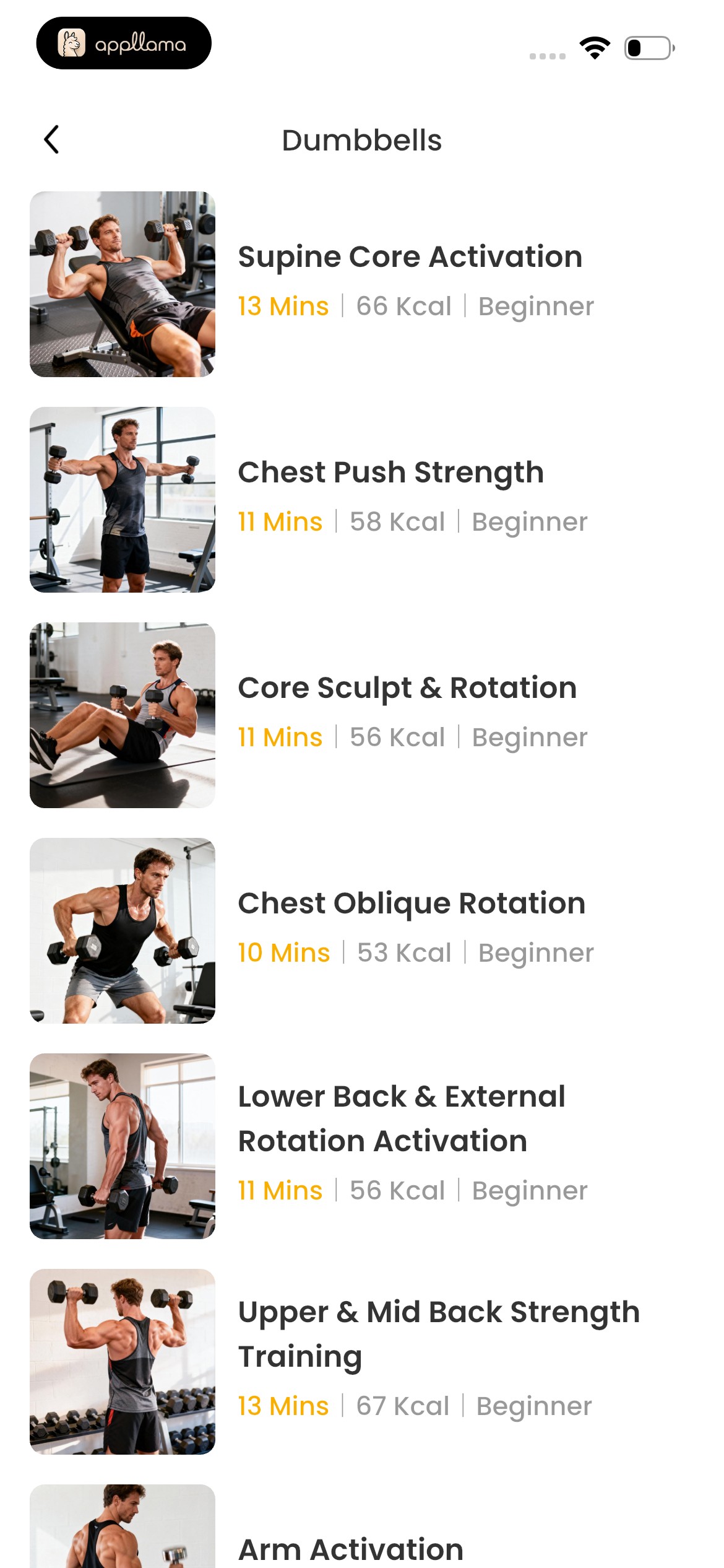 Dumbbells Exercise List