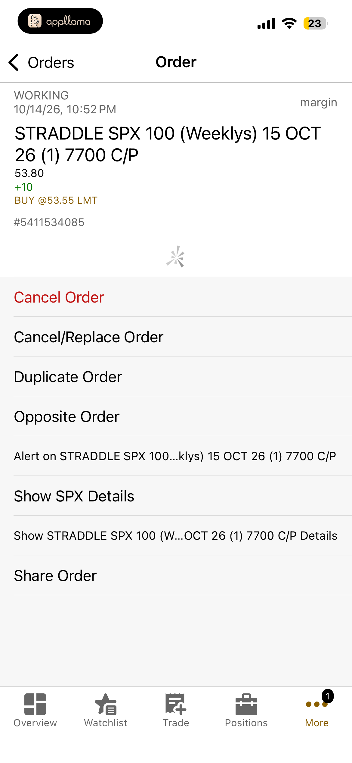 Order Management Actions