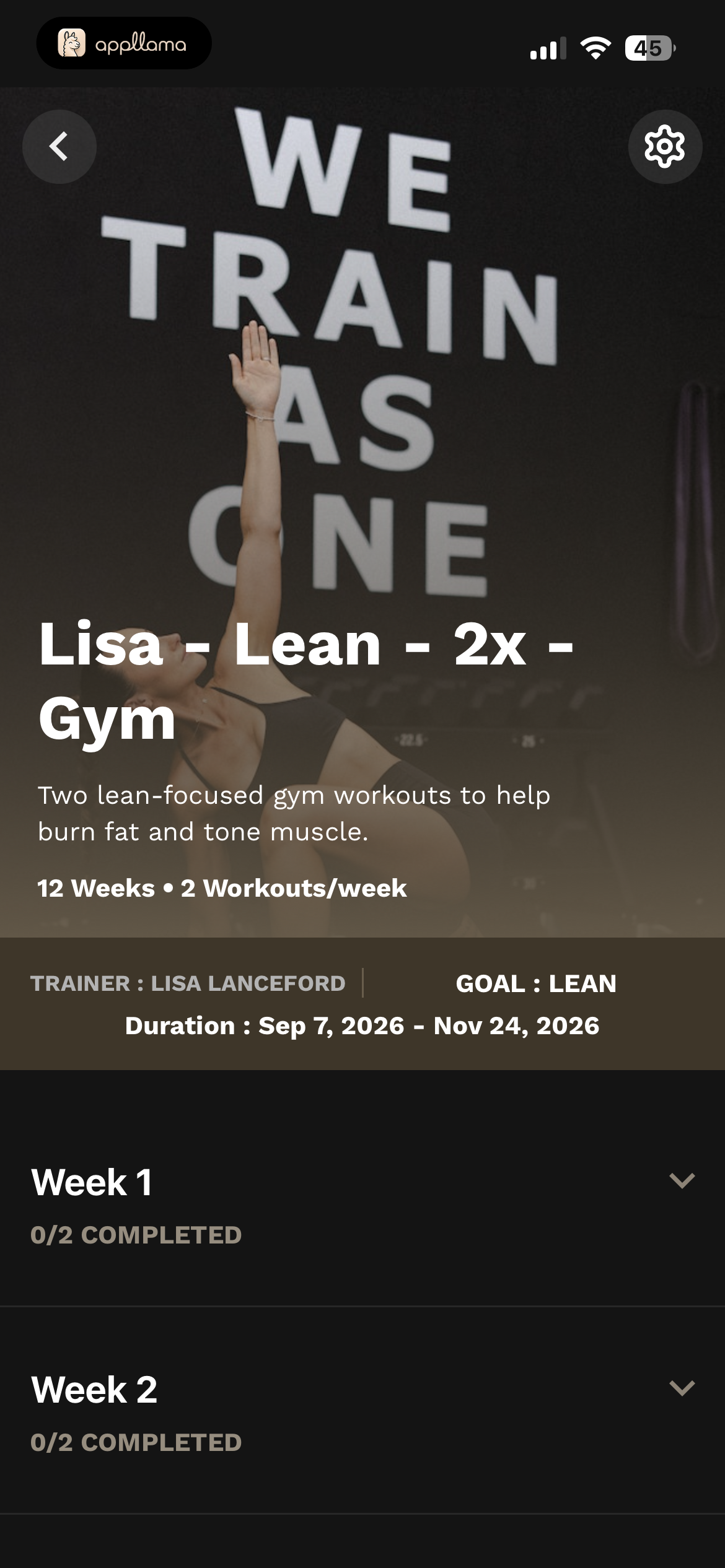Training Plan Overview
