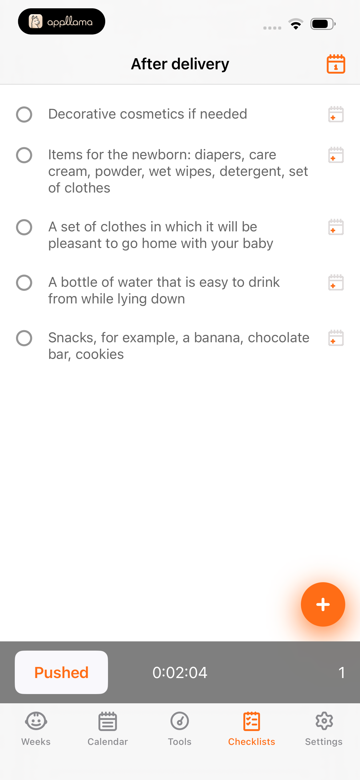 After Delivery List
