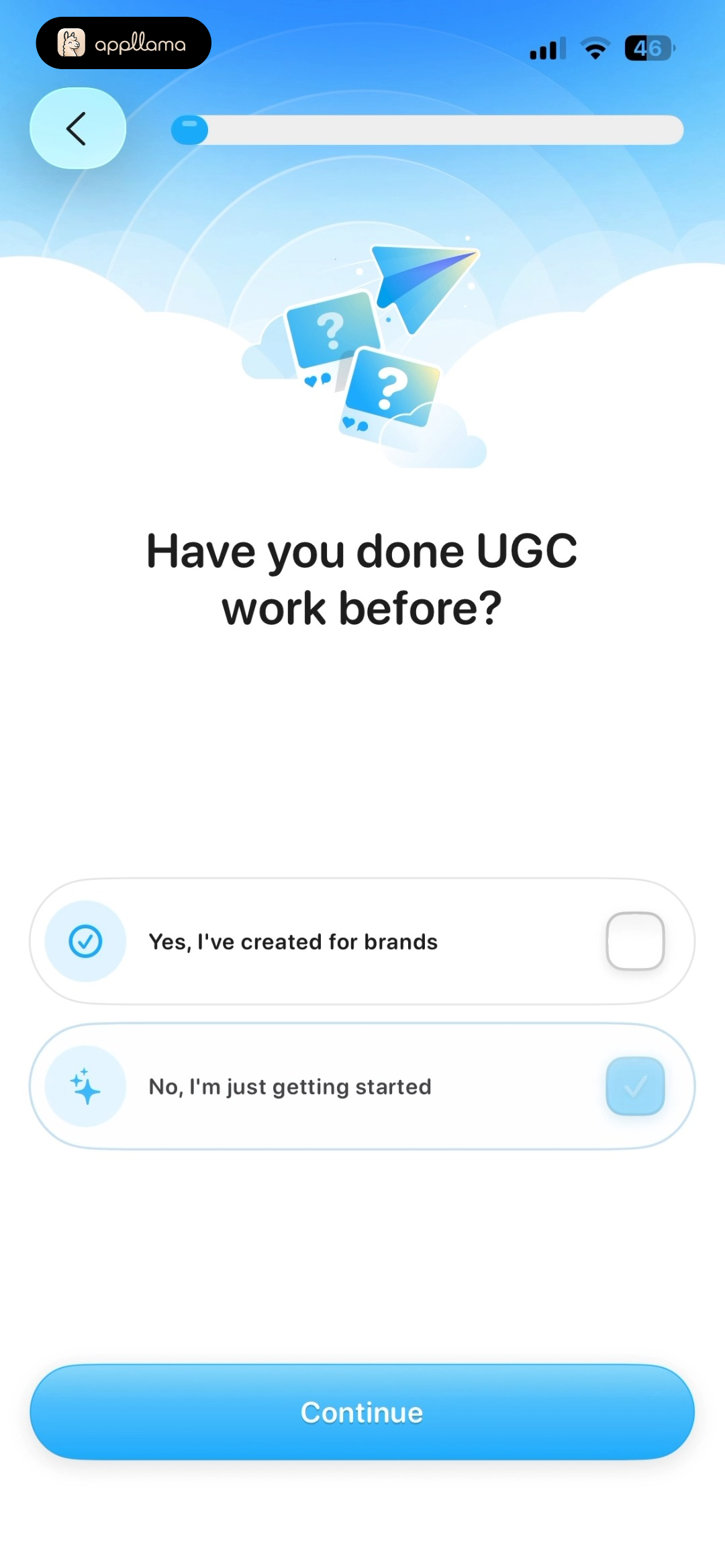 UGC Experience Selection