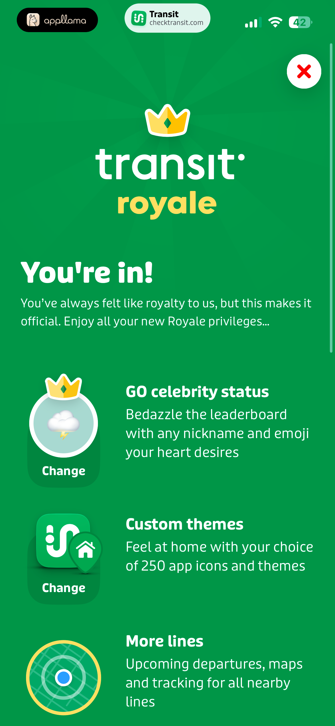 Transit Royale Benefits
