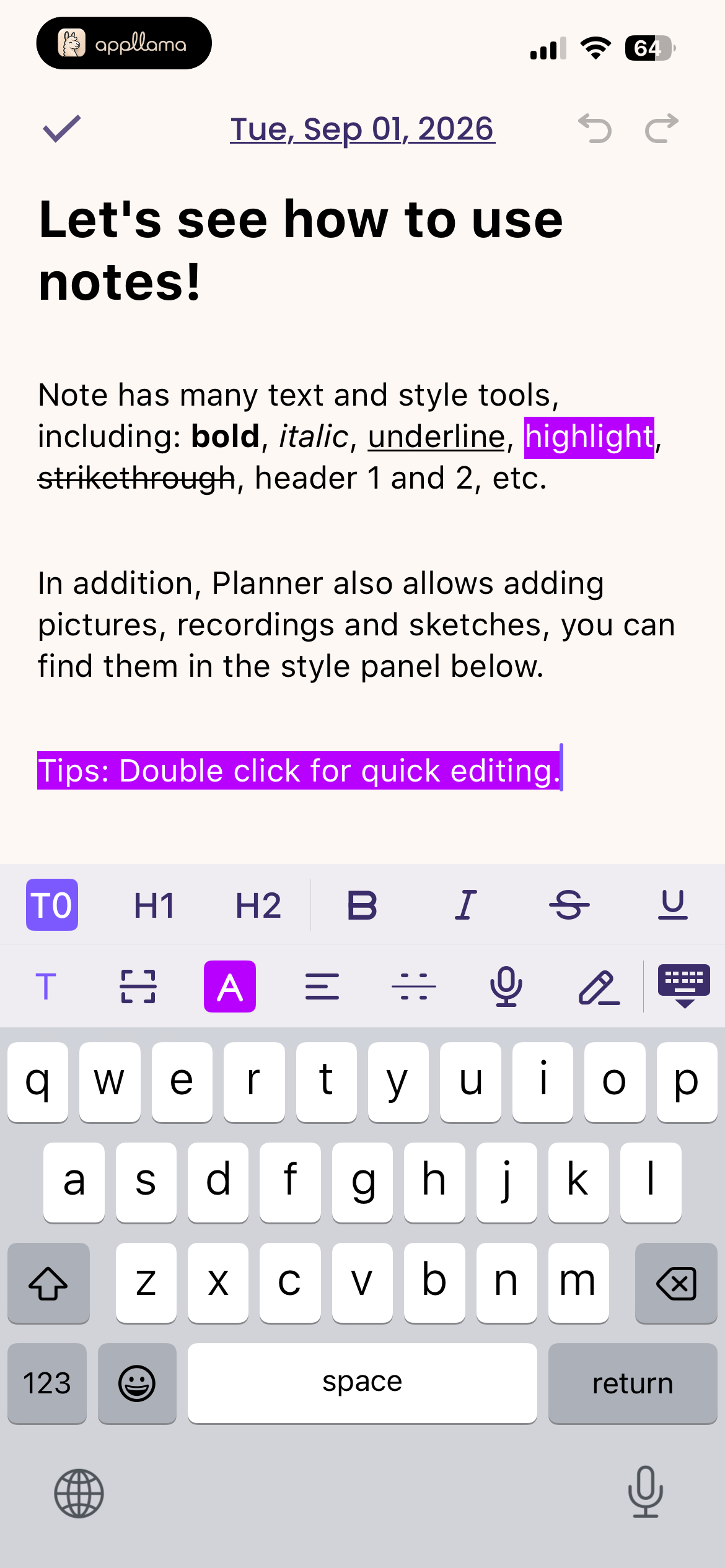 Note Formatting