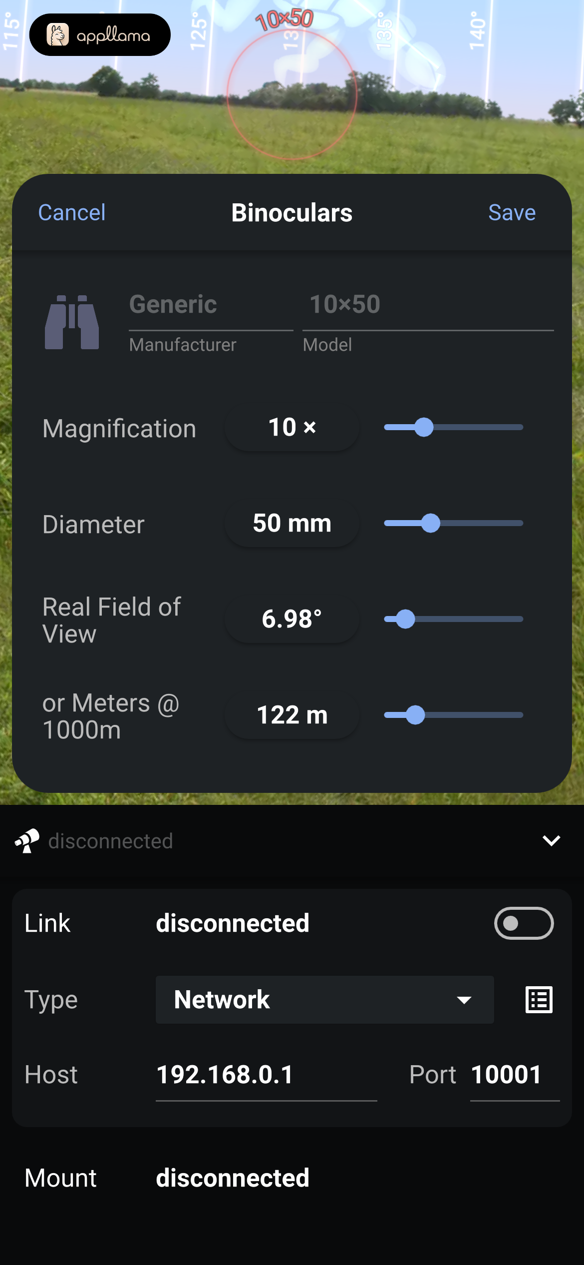 Binocular Settings