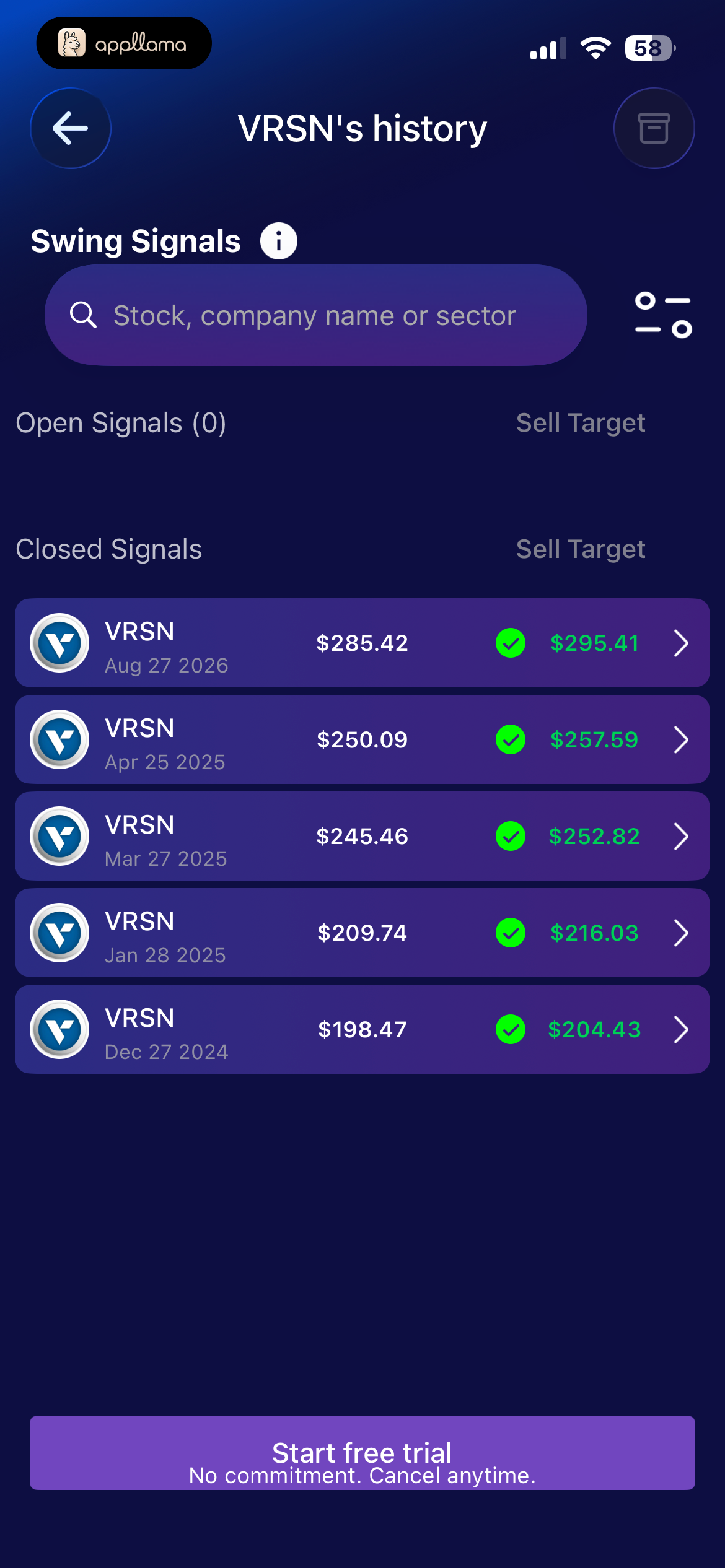 Signal History
