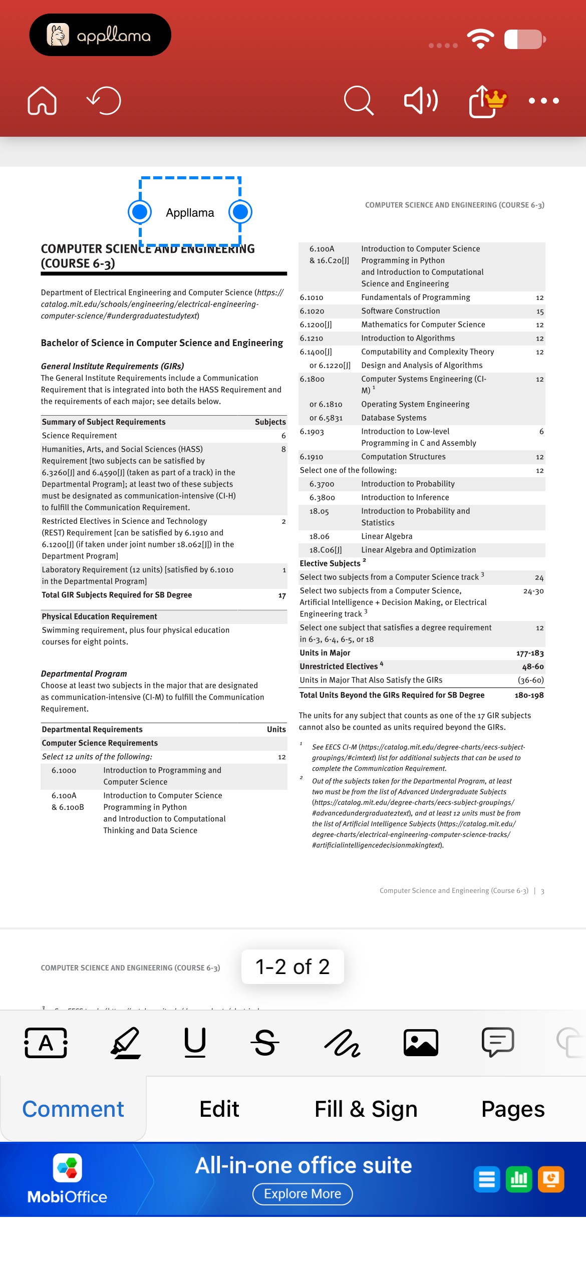 PDF Text Selection