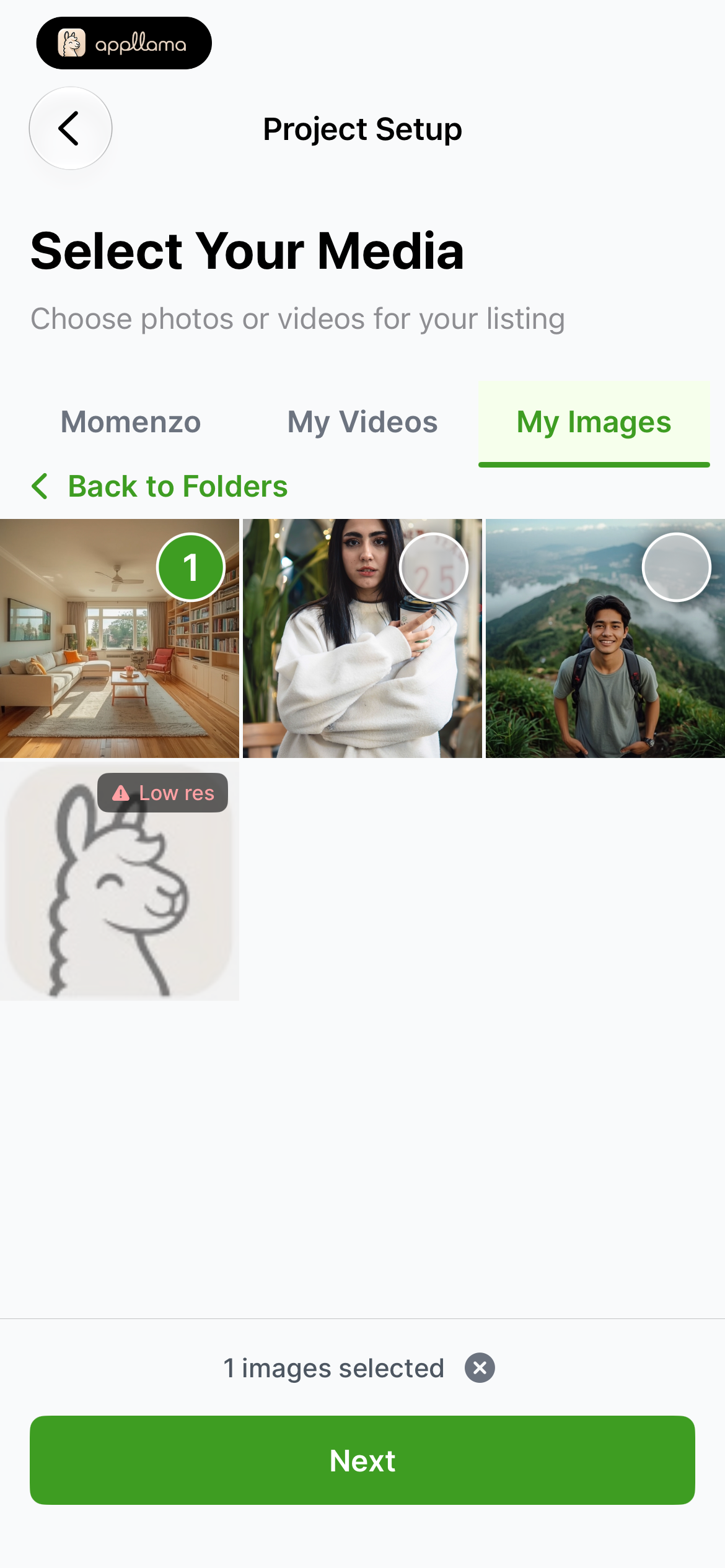 Media Gallery Selection