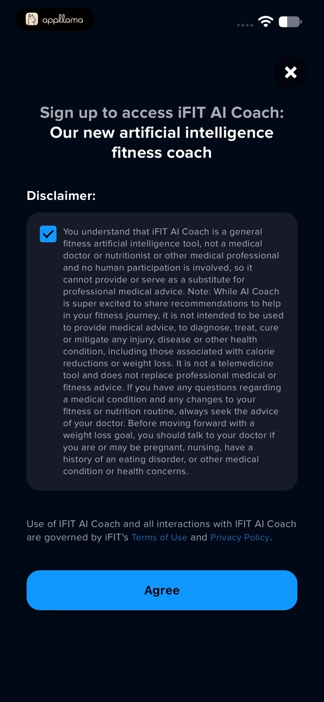 AI Coach Disclaimer Consent