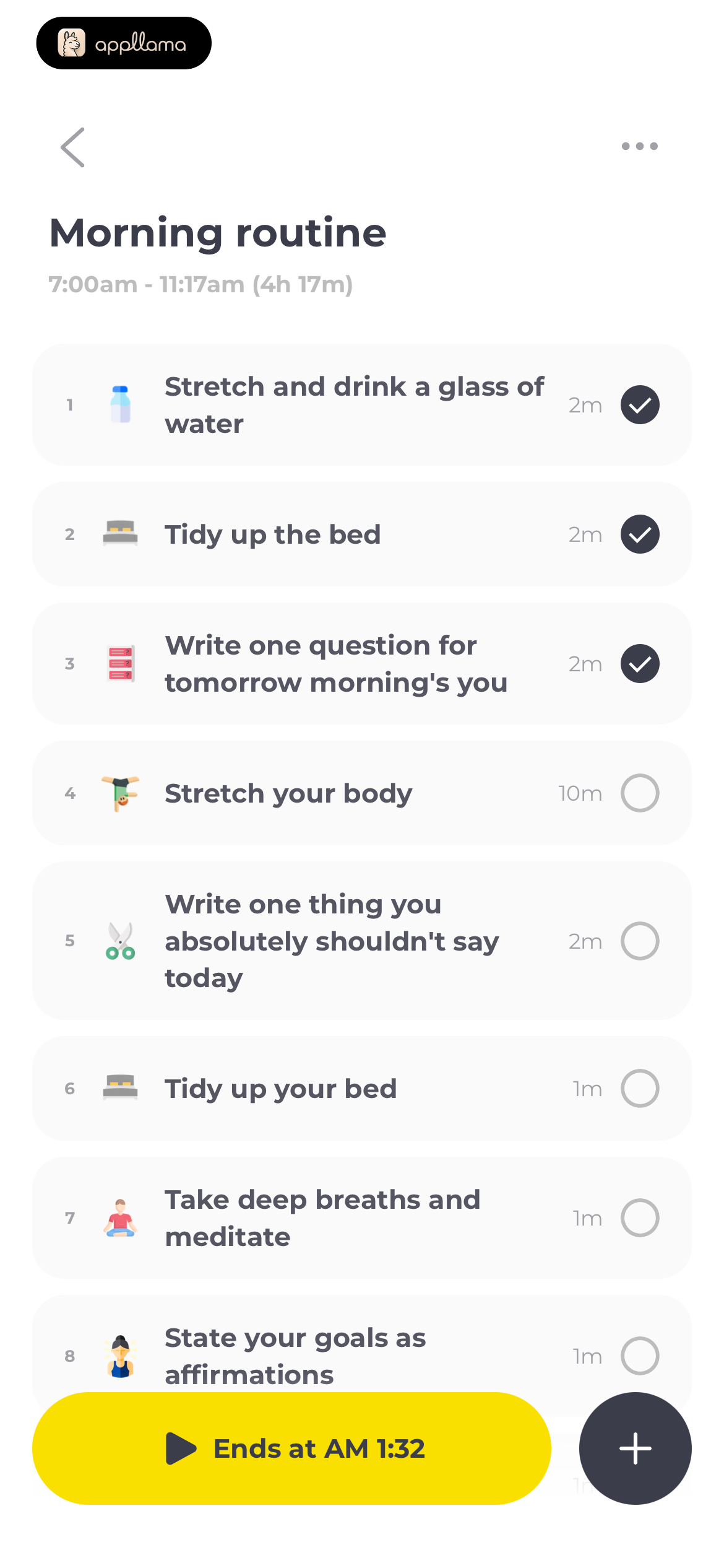 Morning Routine Detail