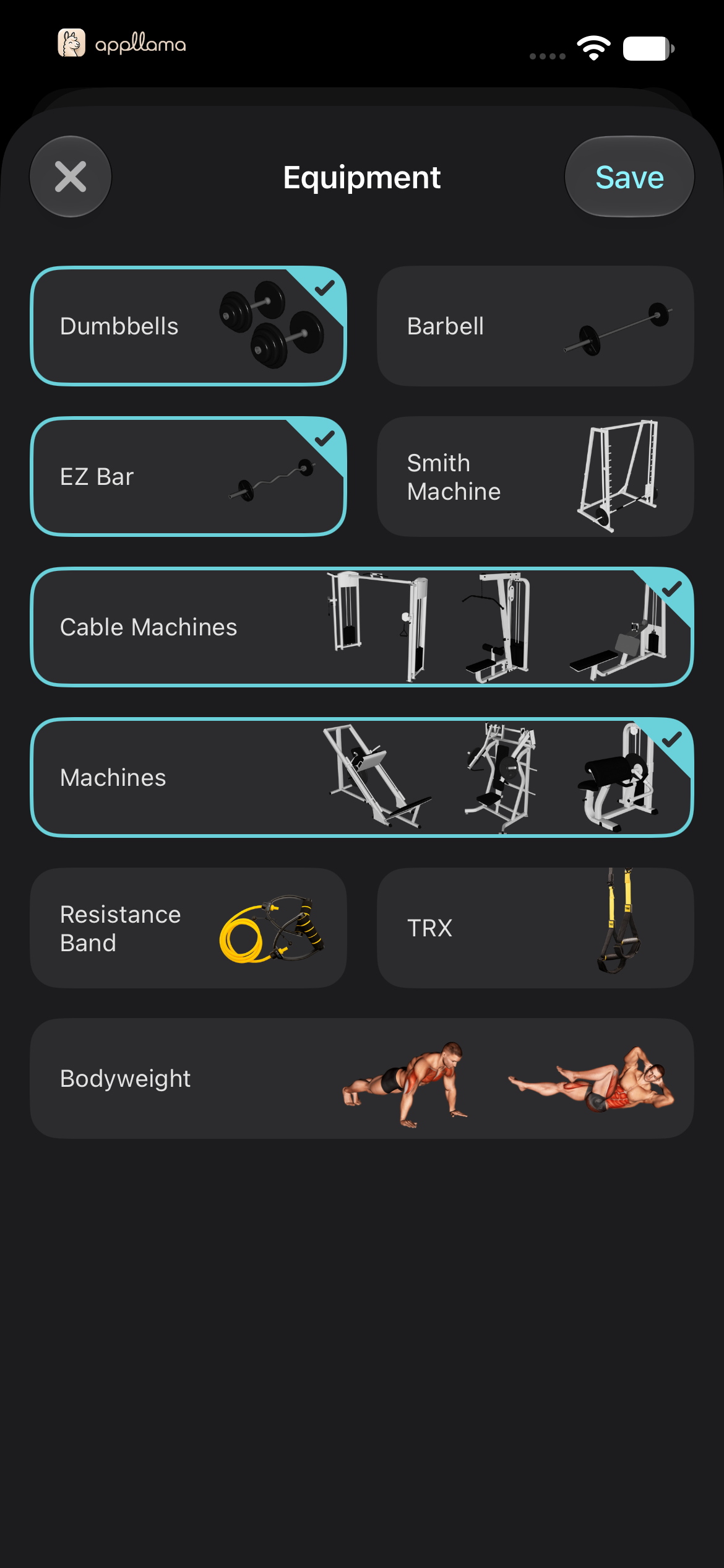 Equipment Selection