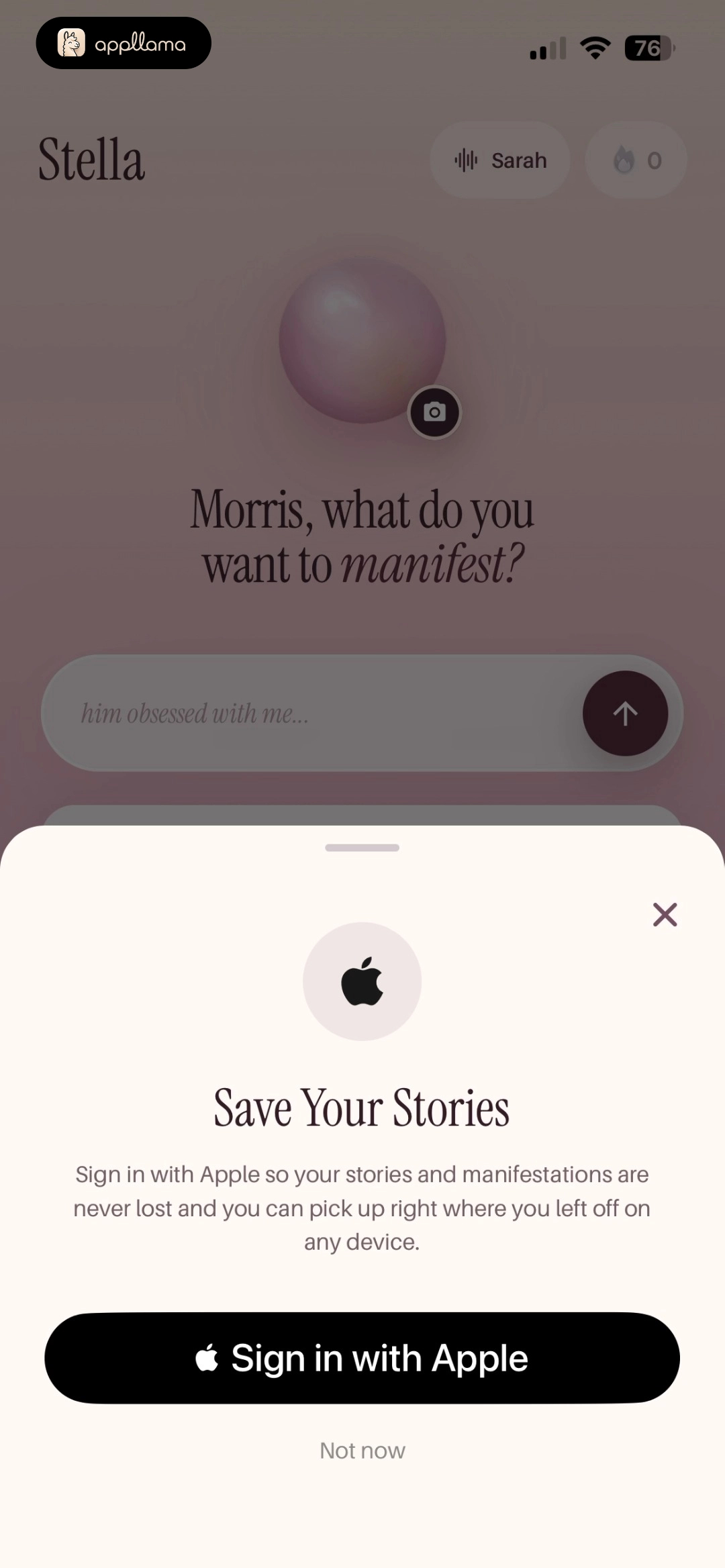 Apple Sign-In Sheet
