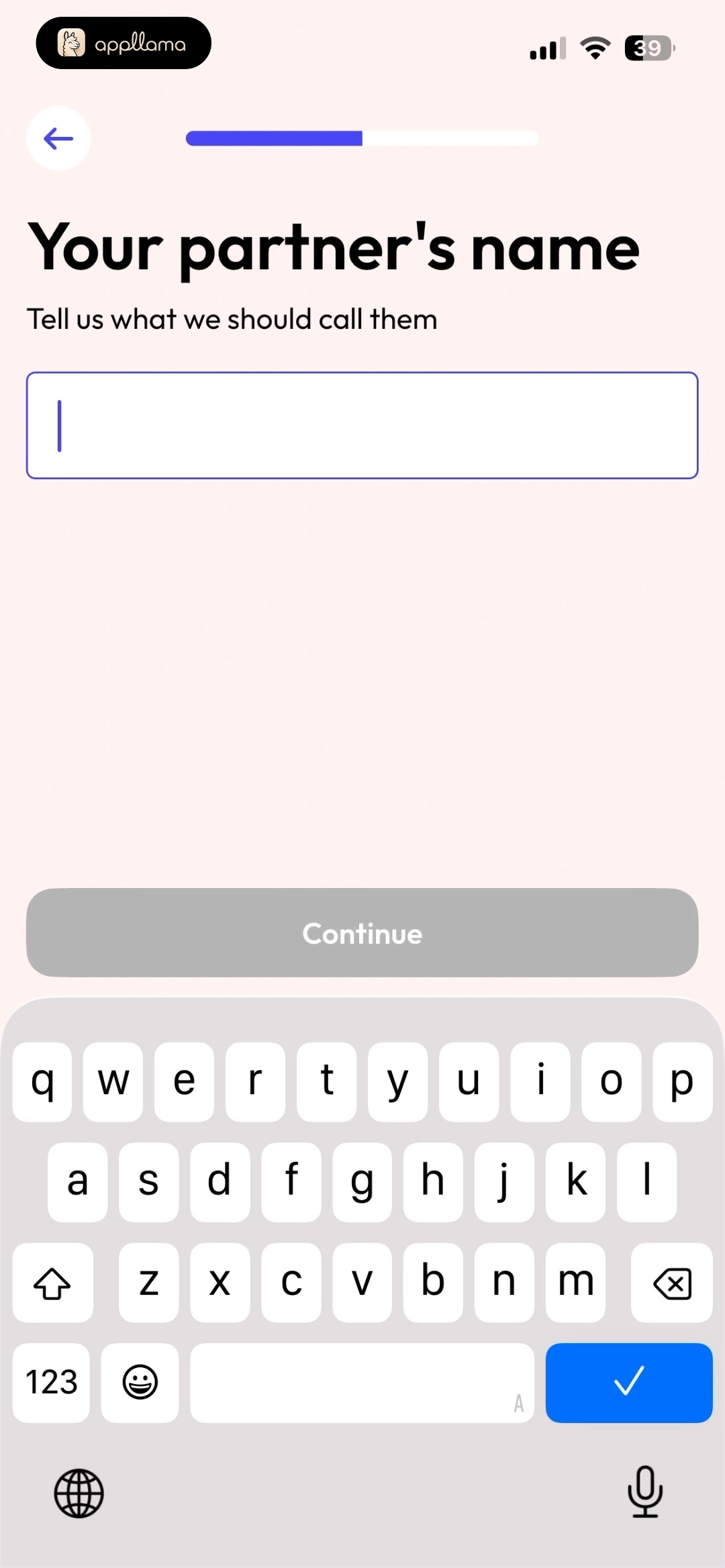 Partner Name Entry