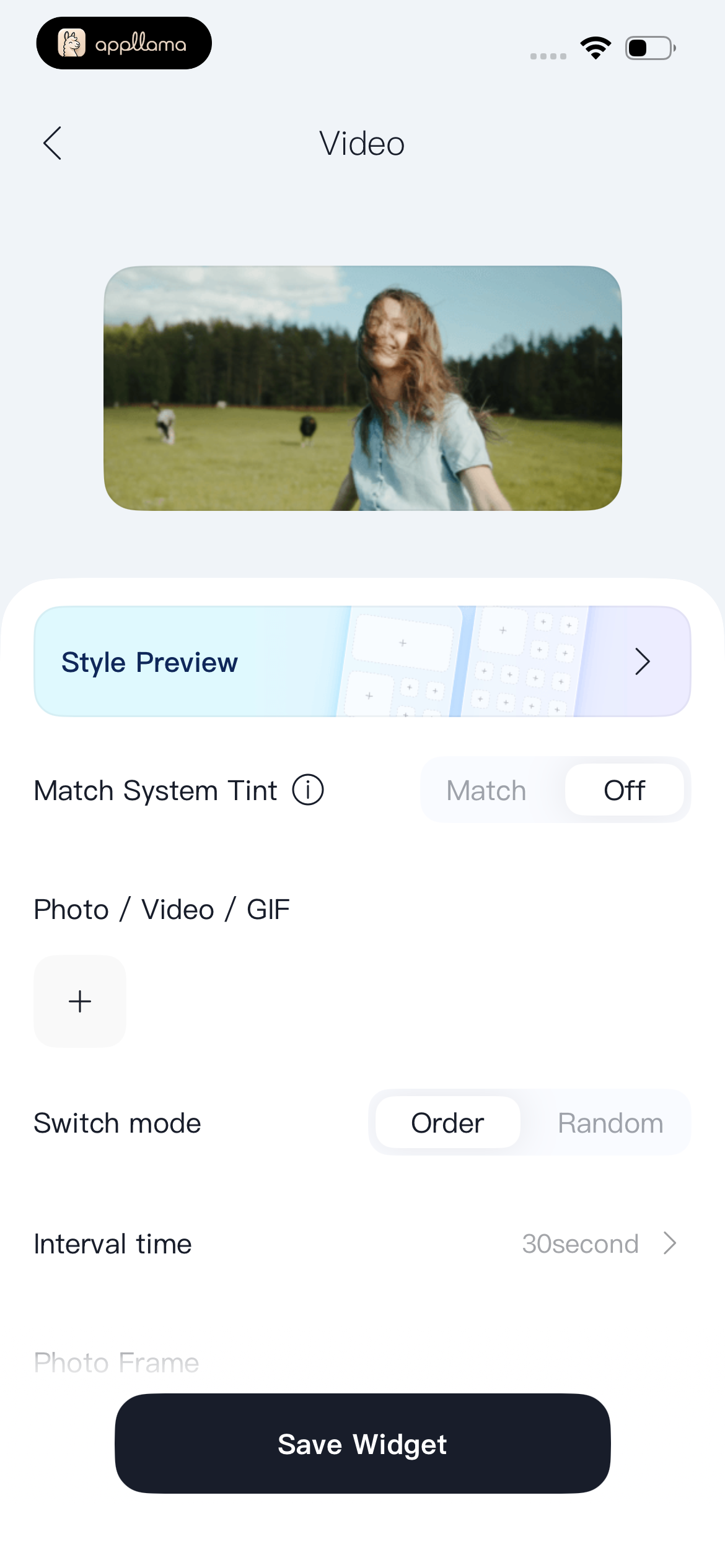 Photo Widget Editor