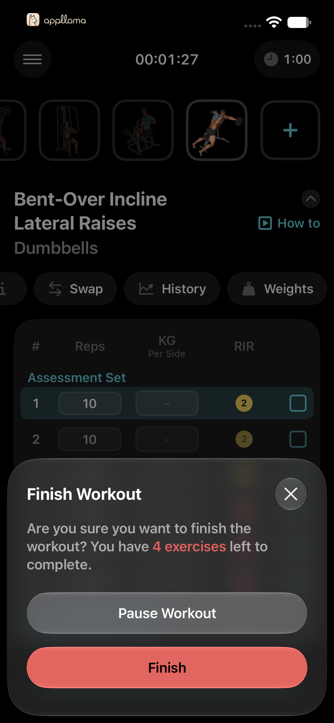 Finish Workout Confirmation
