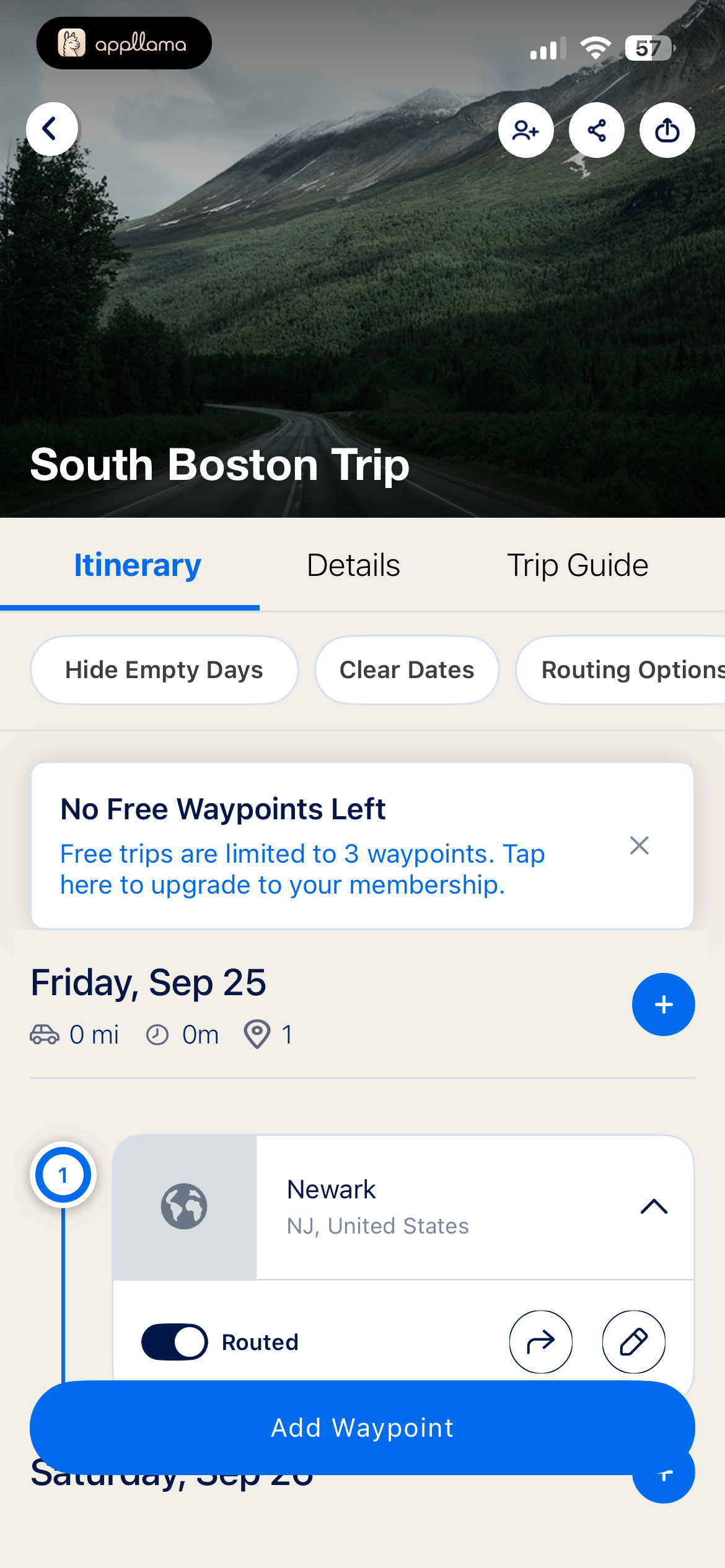 Trip Itinerary
