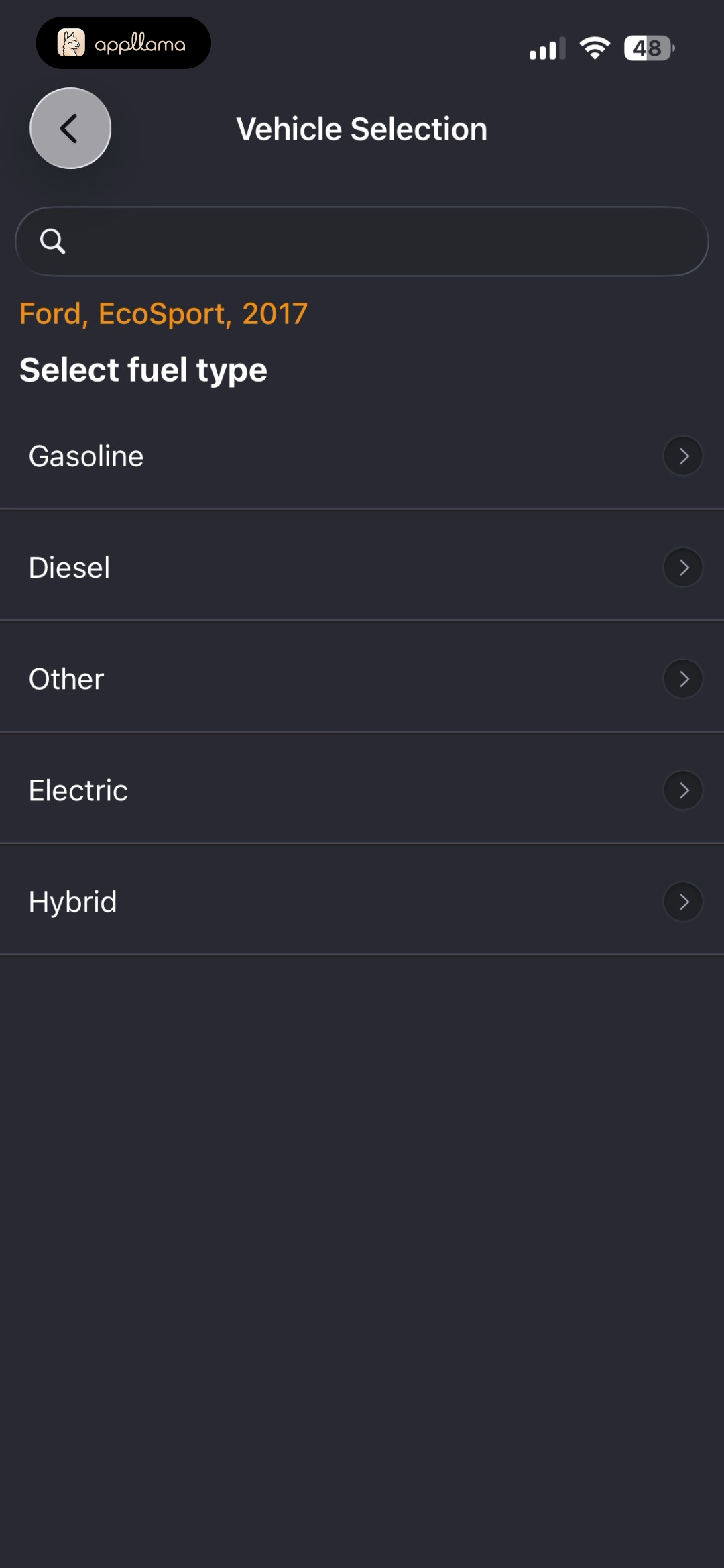 Fuel Type Selection